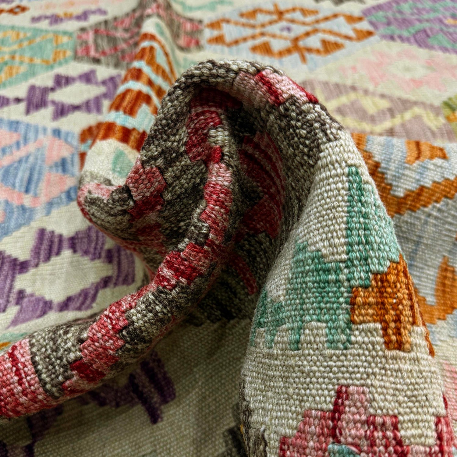 Handmade Multi Kilim Geometric 4x7 ft