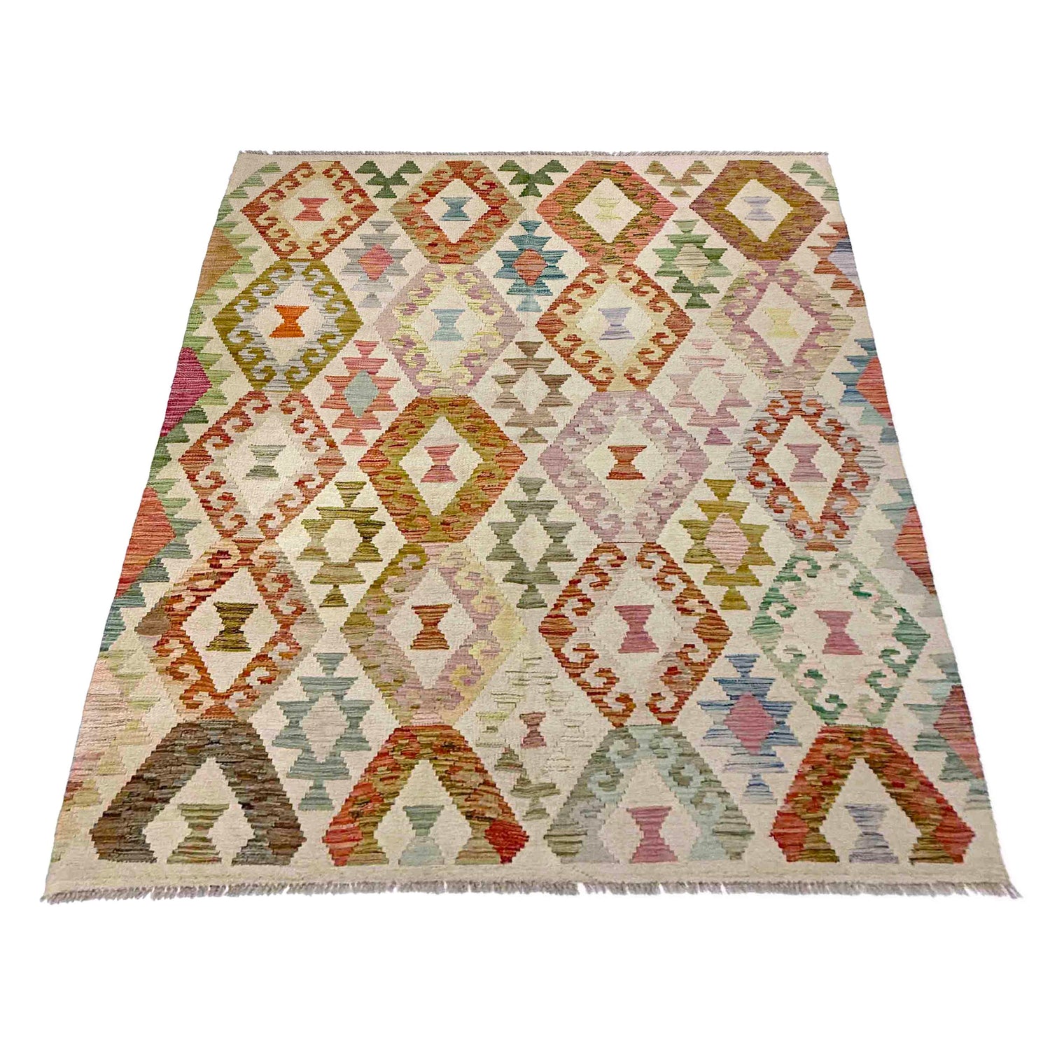 Handmade Multi Kilim Geometric 4x7 ft