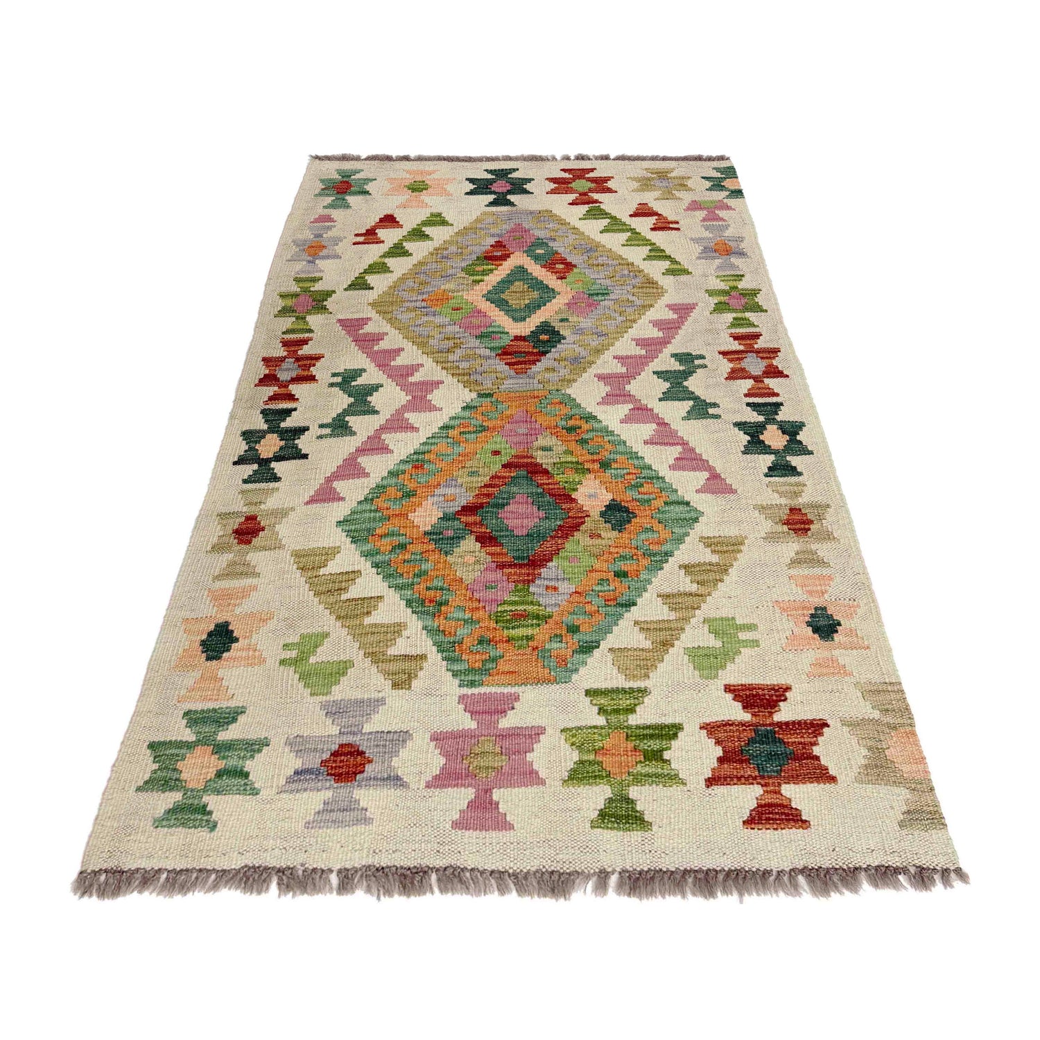Handmade Multi Kilim Geometric 2x4 ft