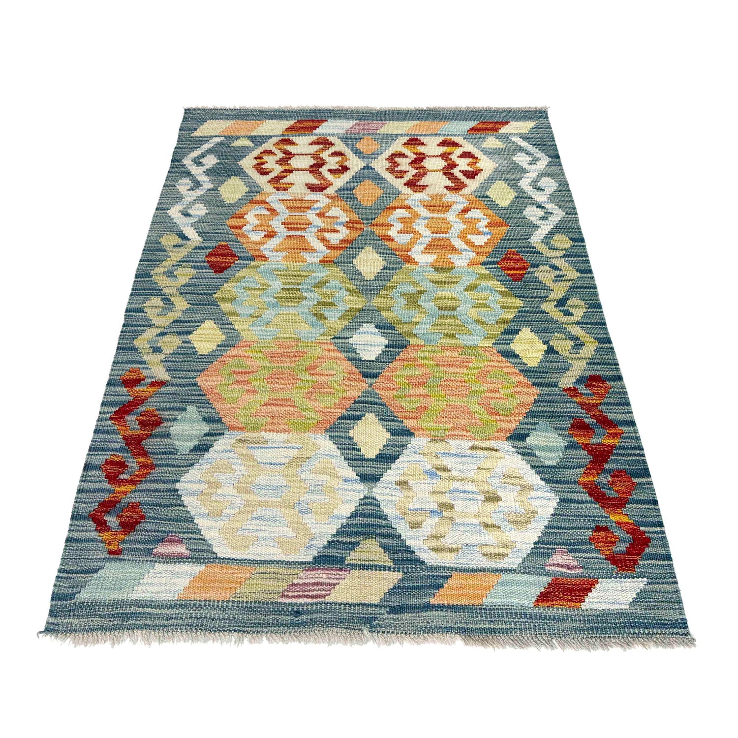 Handmade Multi Kilim Geometric 2x4 ft