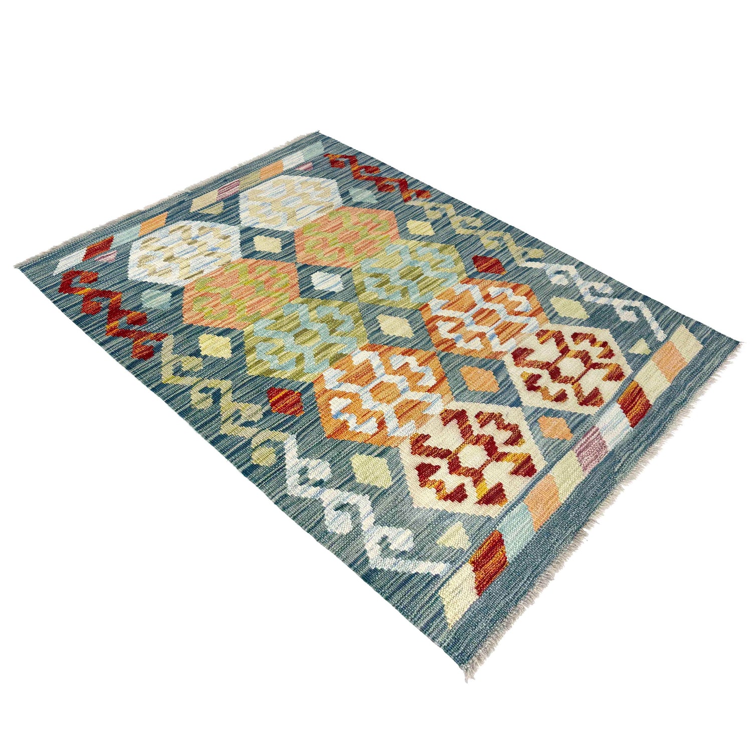 Handmade Multi Kilim Geometric 2x4 ft