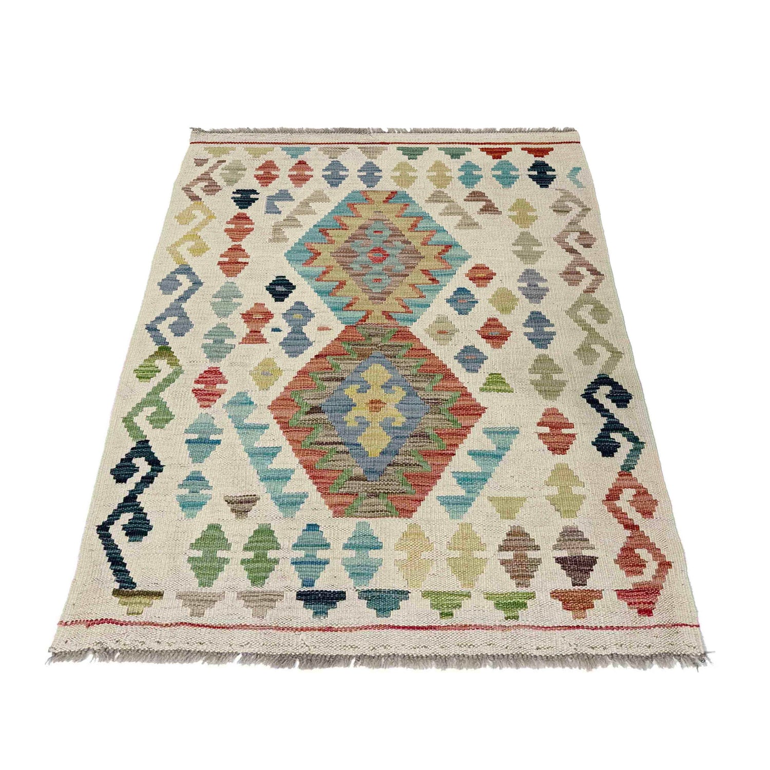 Handmade Multi Kilim Geometric 2x4 ft