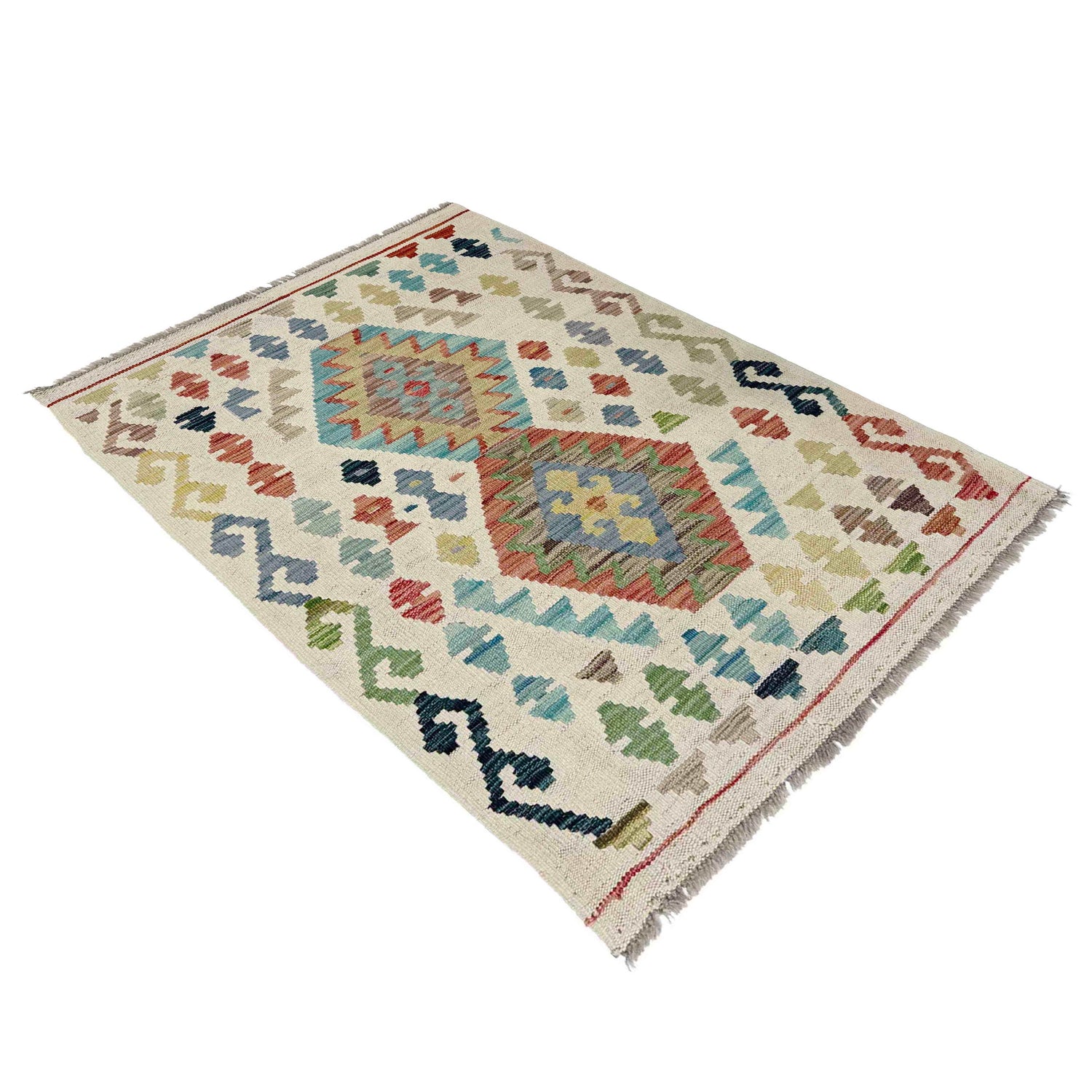 Handmade Multi Kilim Geometric 2x4 ft