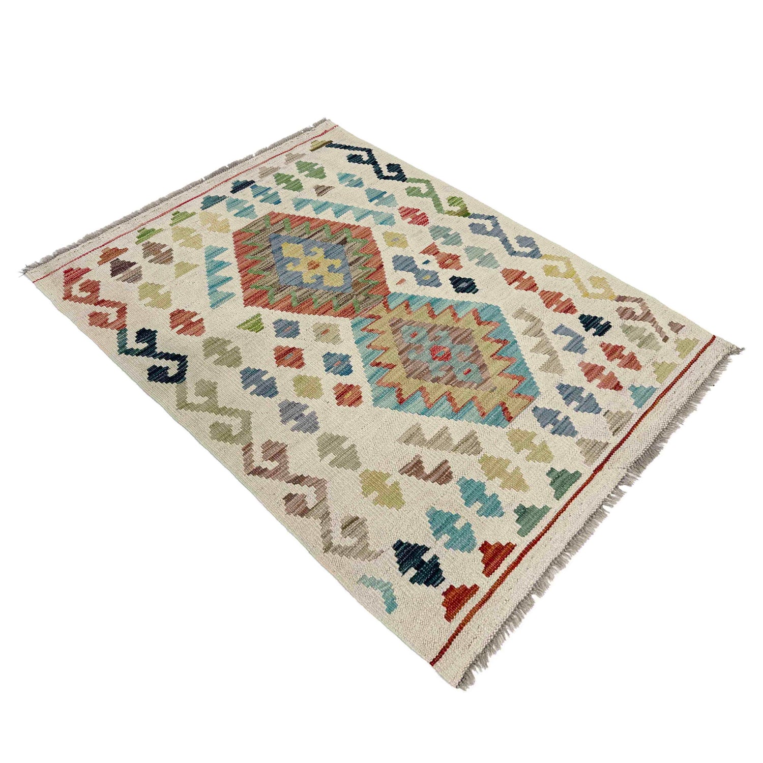 Handmade Multi Kilim Geometric 2x4 ft