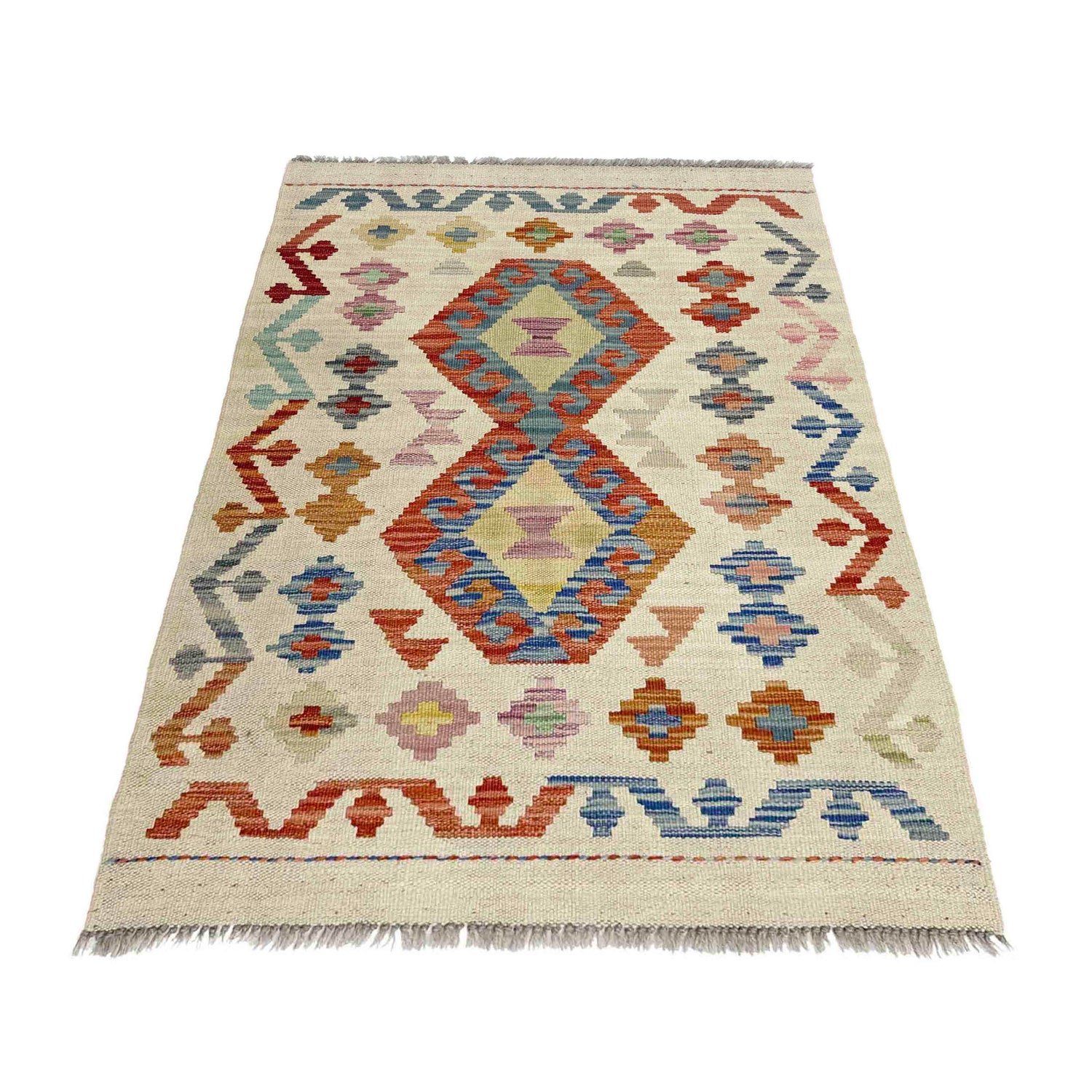 Handmade Multi Kilim Geometric 2x4 ft