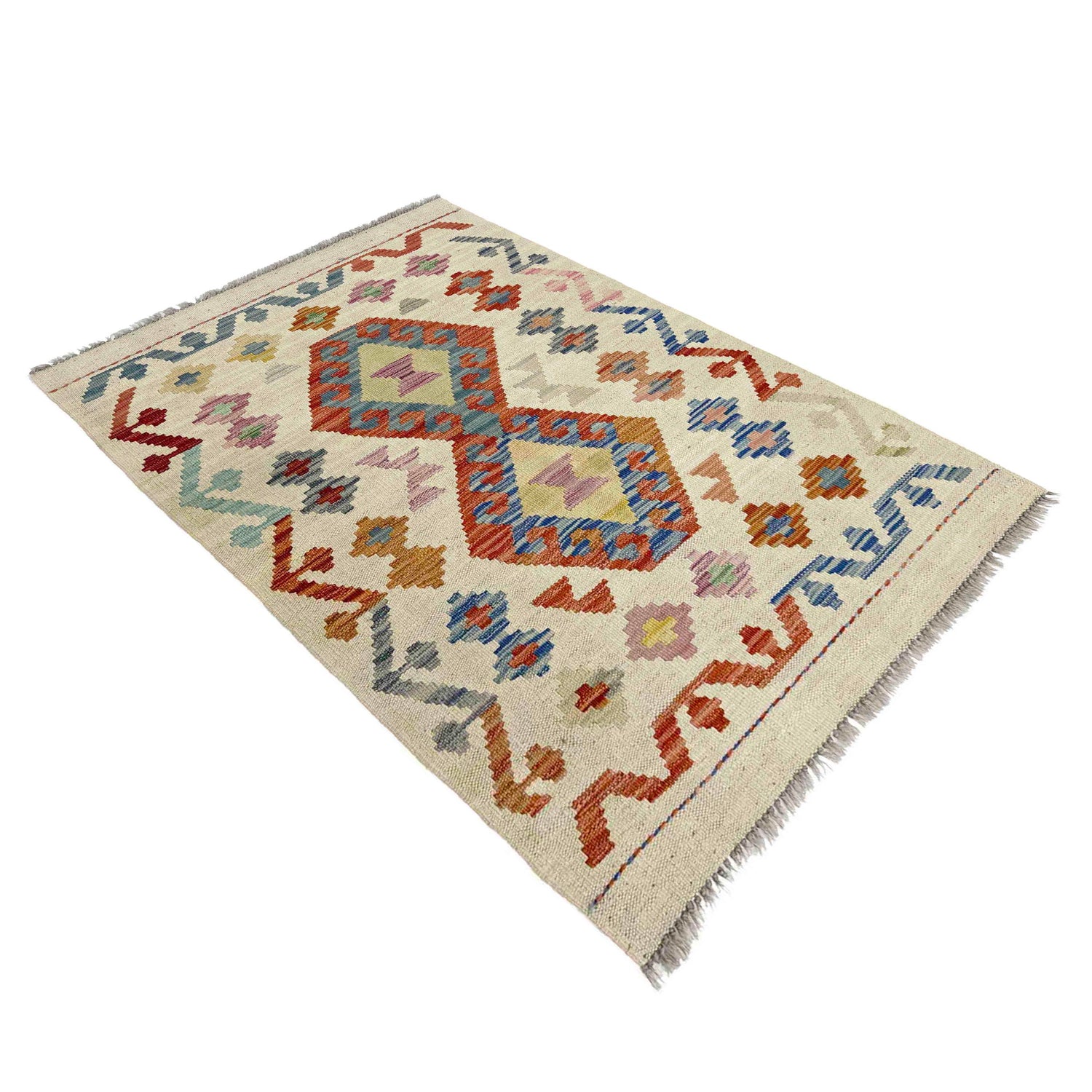 Handmade Multi Kilim Geometric 2x4 ft
