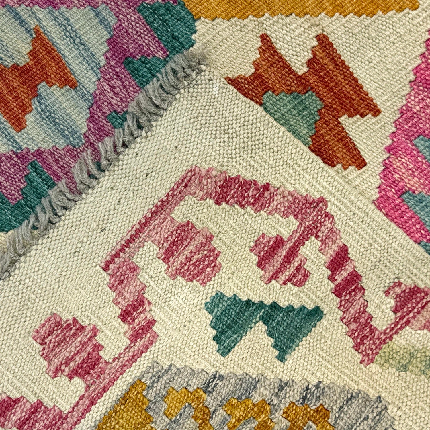 Handmade Multi Kilim Geometric 2x4 ft
