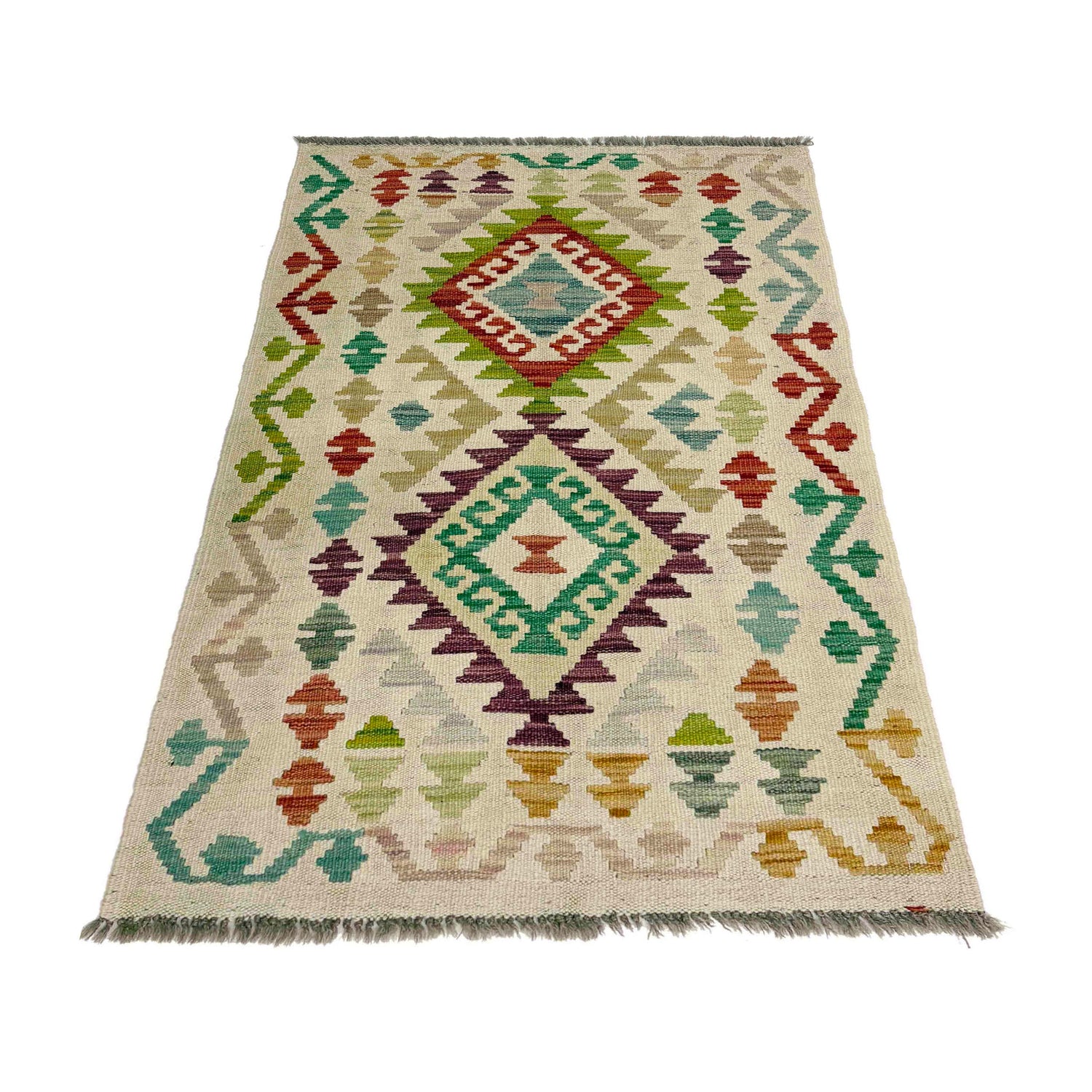 Handmade Multi Kilim Geometric 2x4 ft