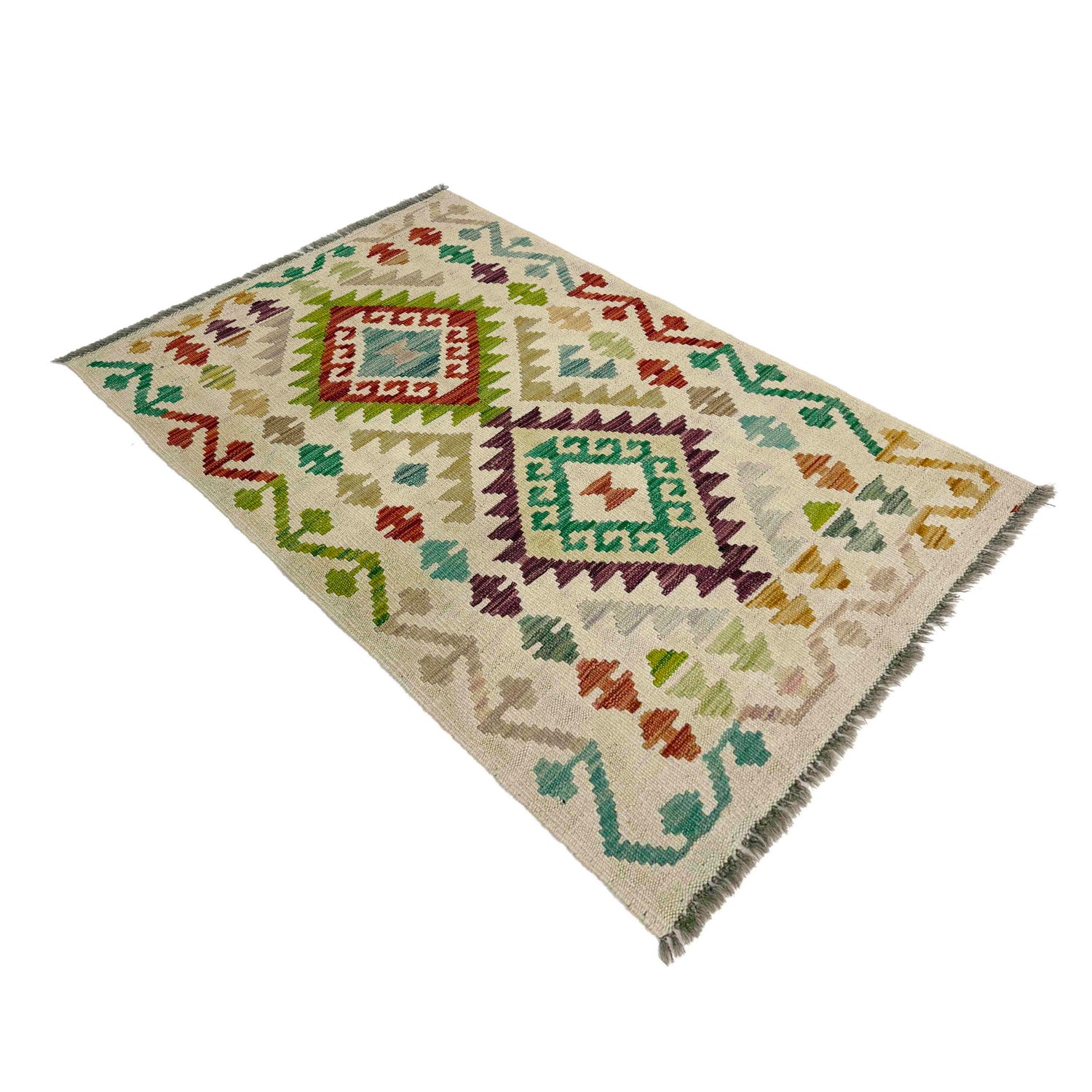 Handmade Multi Kilim Geometric 2x4 ft