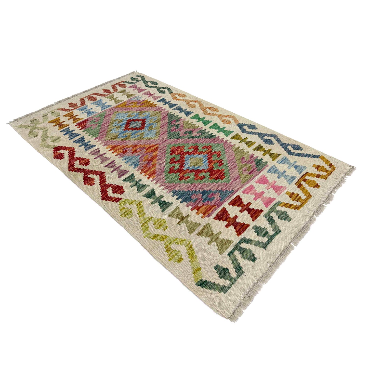 Handmade Multi Kilim Geometric 2x4 ft
