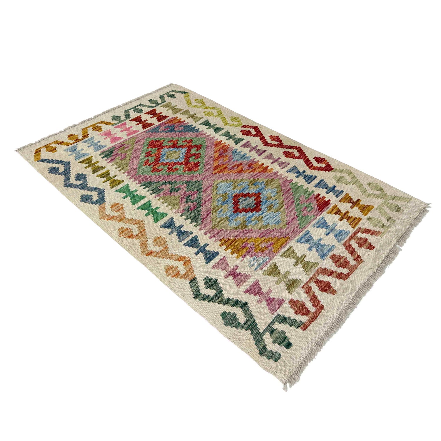 Handmade Multi Kilim Geometric 2x4 ft