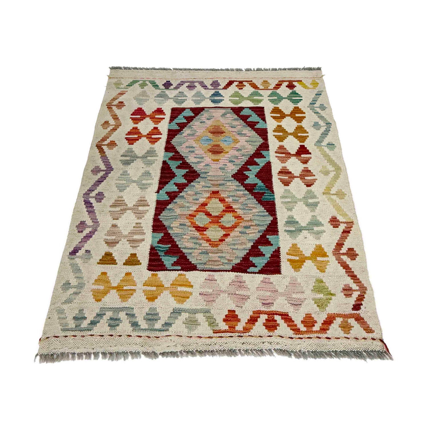 Handmade Multi Kilim Geometric 2x4 ft