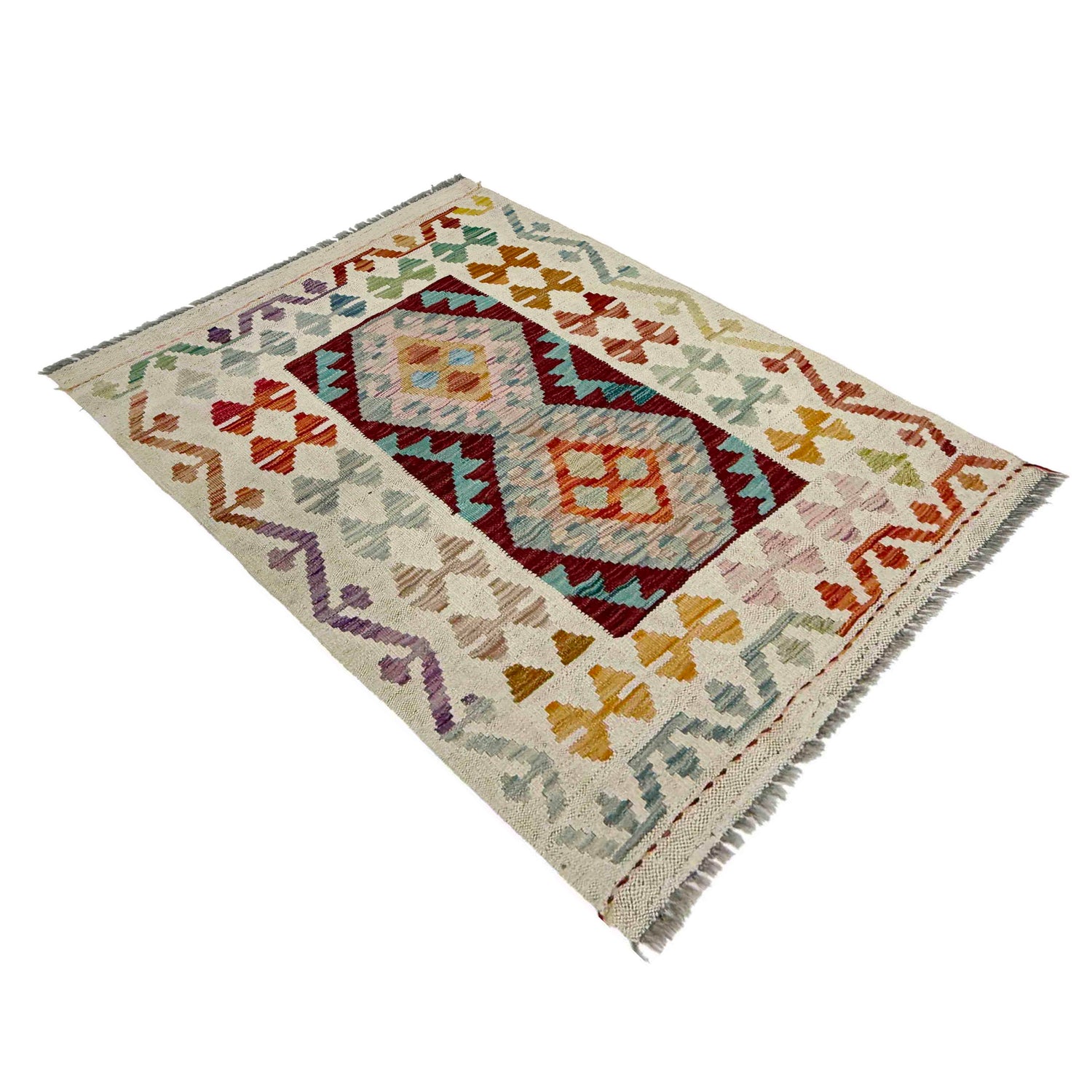 Handmade Multi Kilim Geometric 2x4 ft