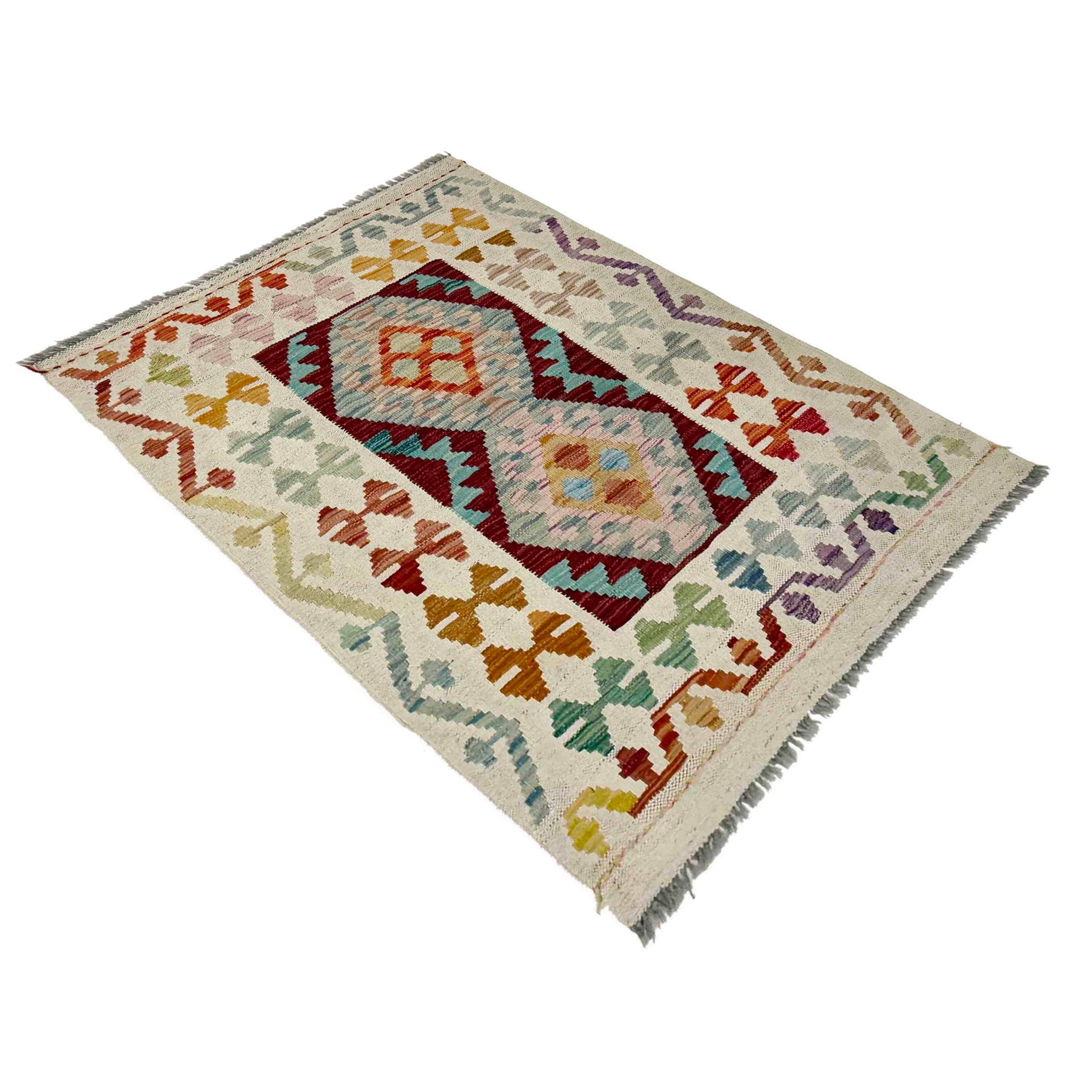 Handmade Multi Kilim Geometric 2x4 ft