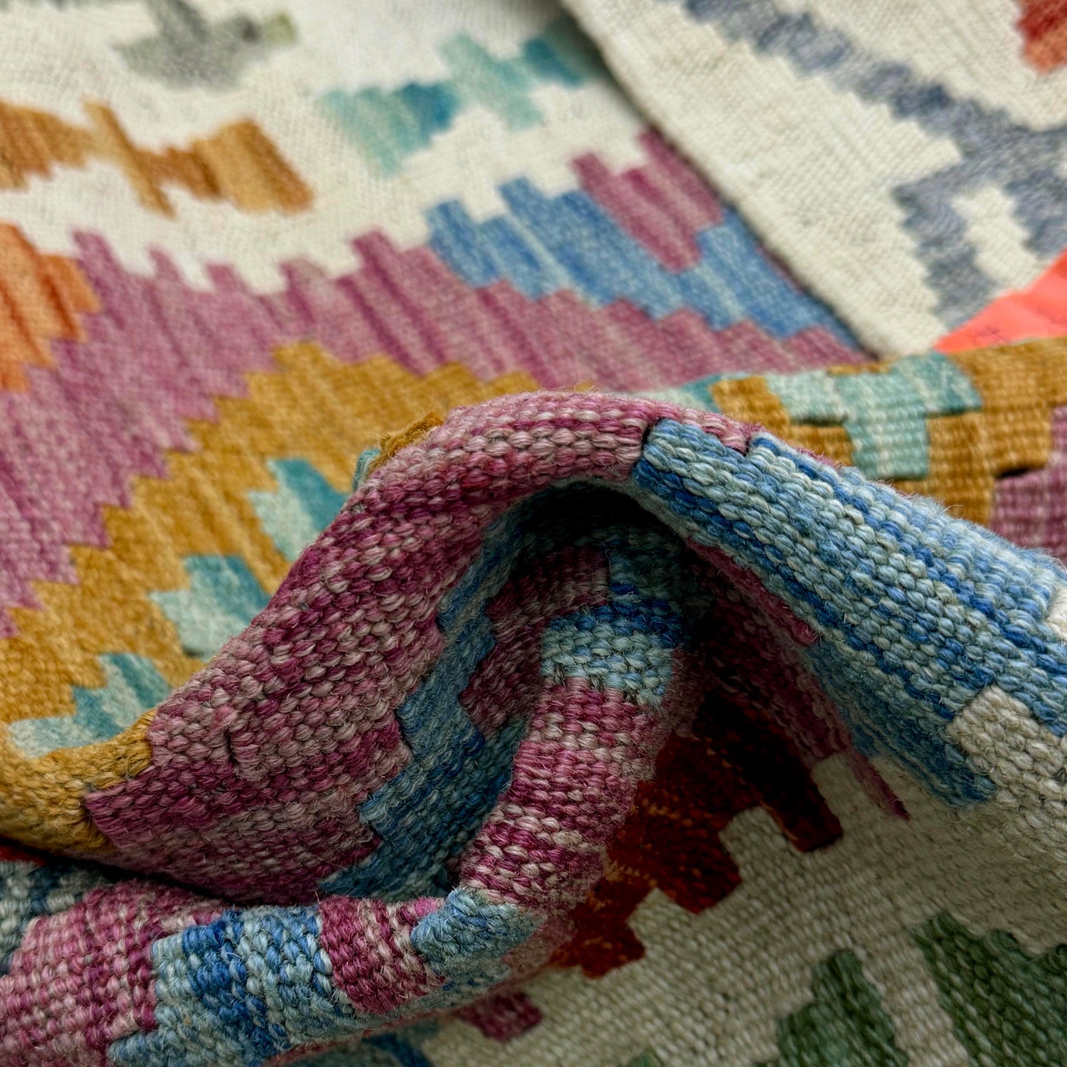 Handmade Multi Kilim Geometric 2x4 ft