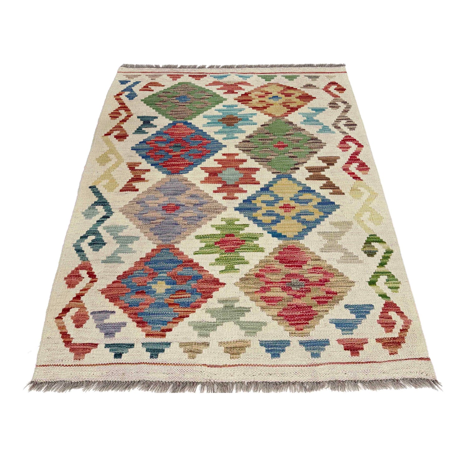 Handmade Multi Kilim Geometric 2x4 ft