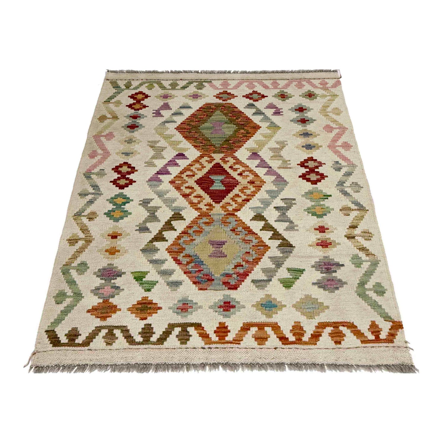 Handmade Multi Kilim Geometric 2x4 ft