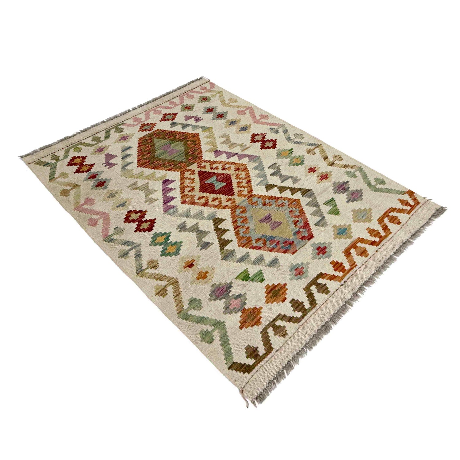 Handmade Multi Kilim Geometric 2x4 ft