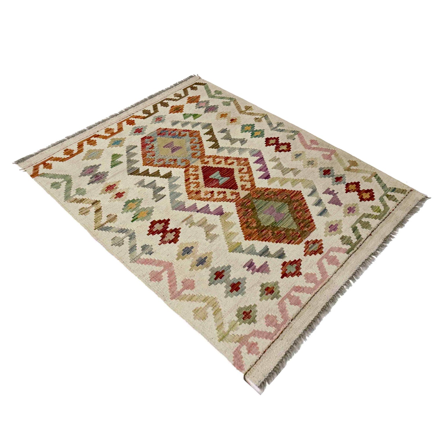 Handmade Multi Kilim Geometric 2x4 ft