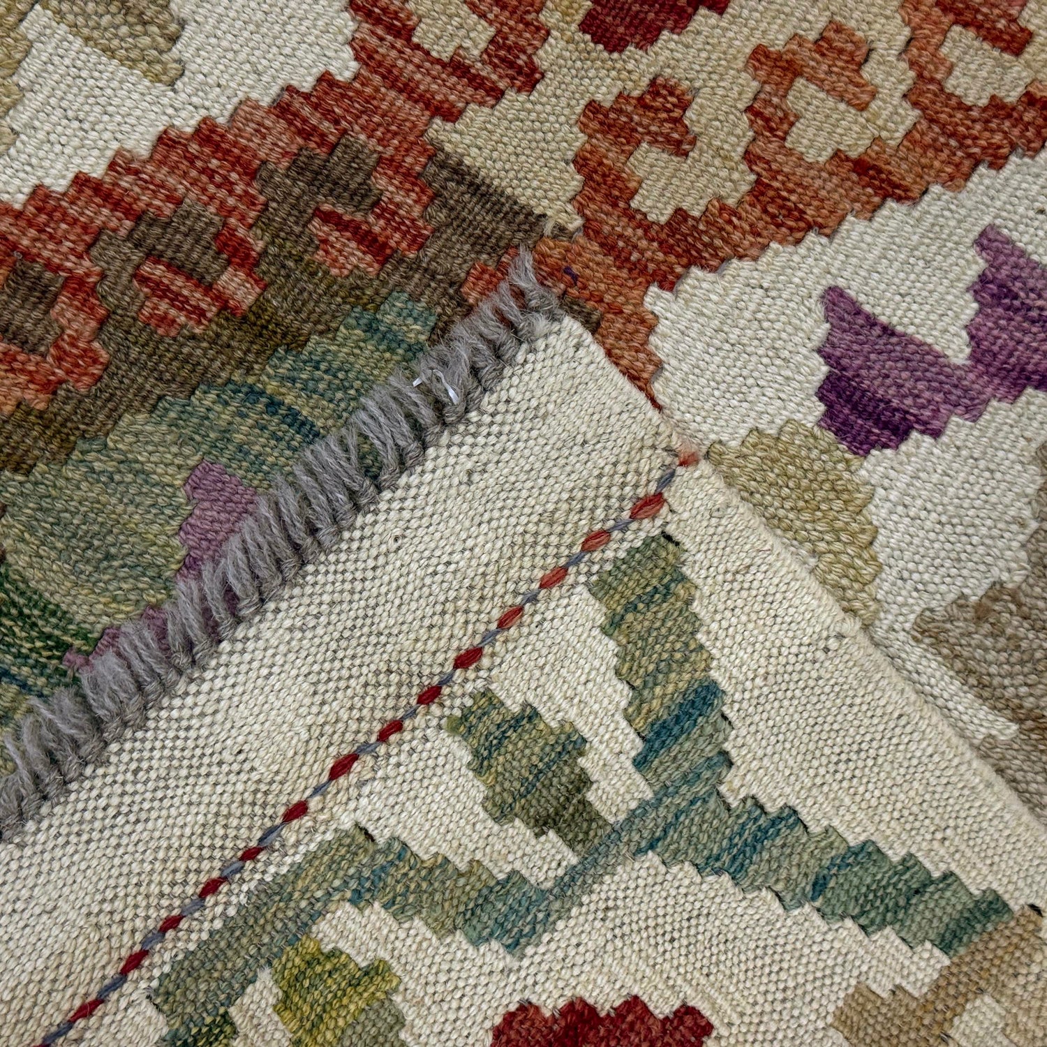 Handmade Multi Kilim Geometric 2x4 ft