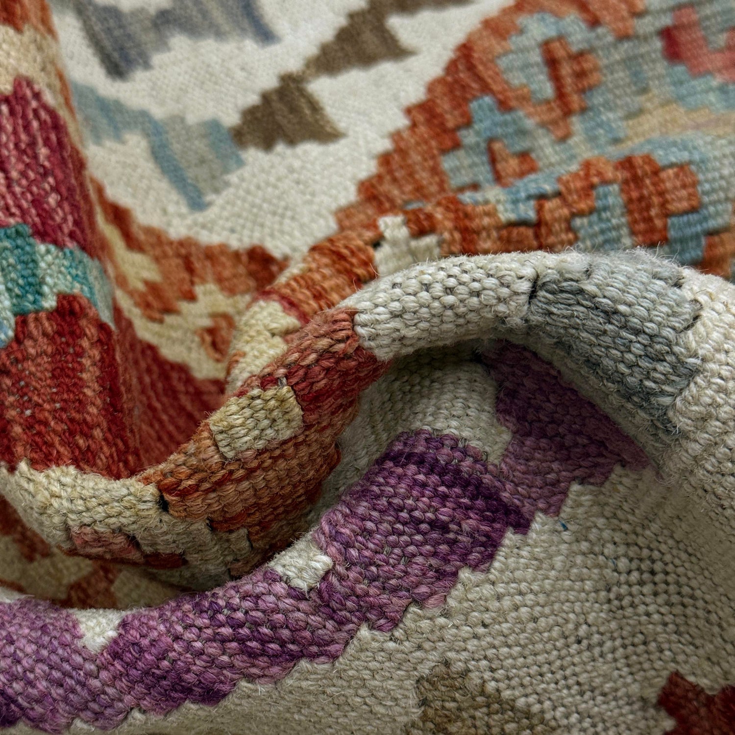 Handmade Multi Kilim Geometric 2x4 ft
