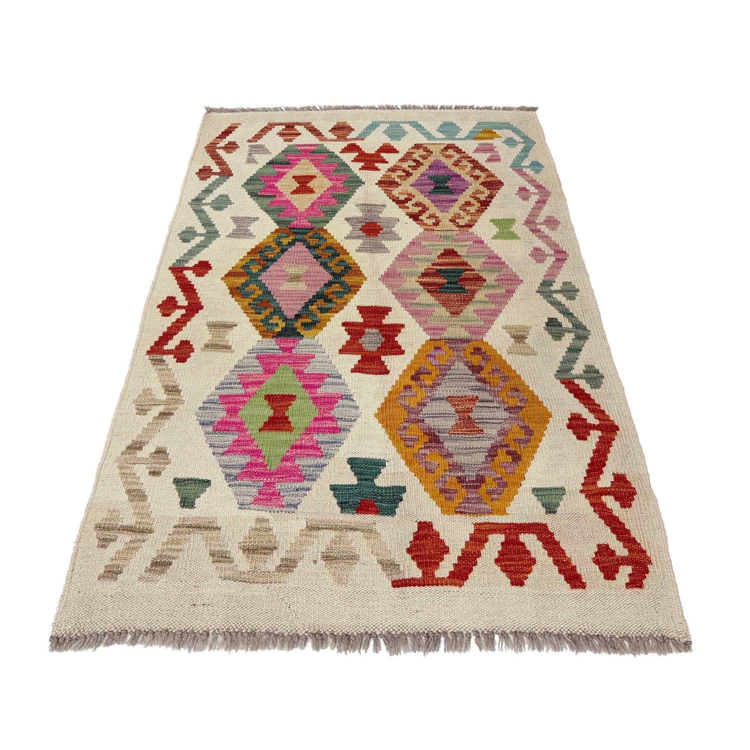 Handmade Multi Kilim Geometric 2x4 ft