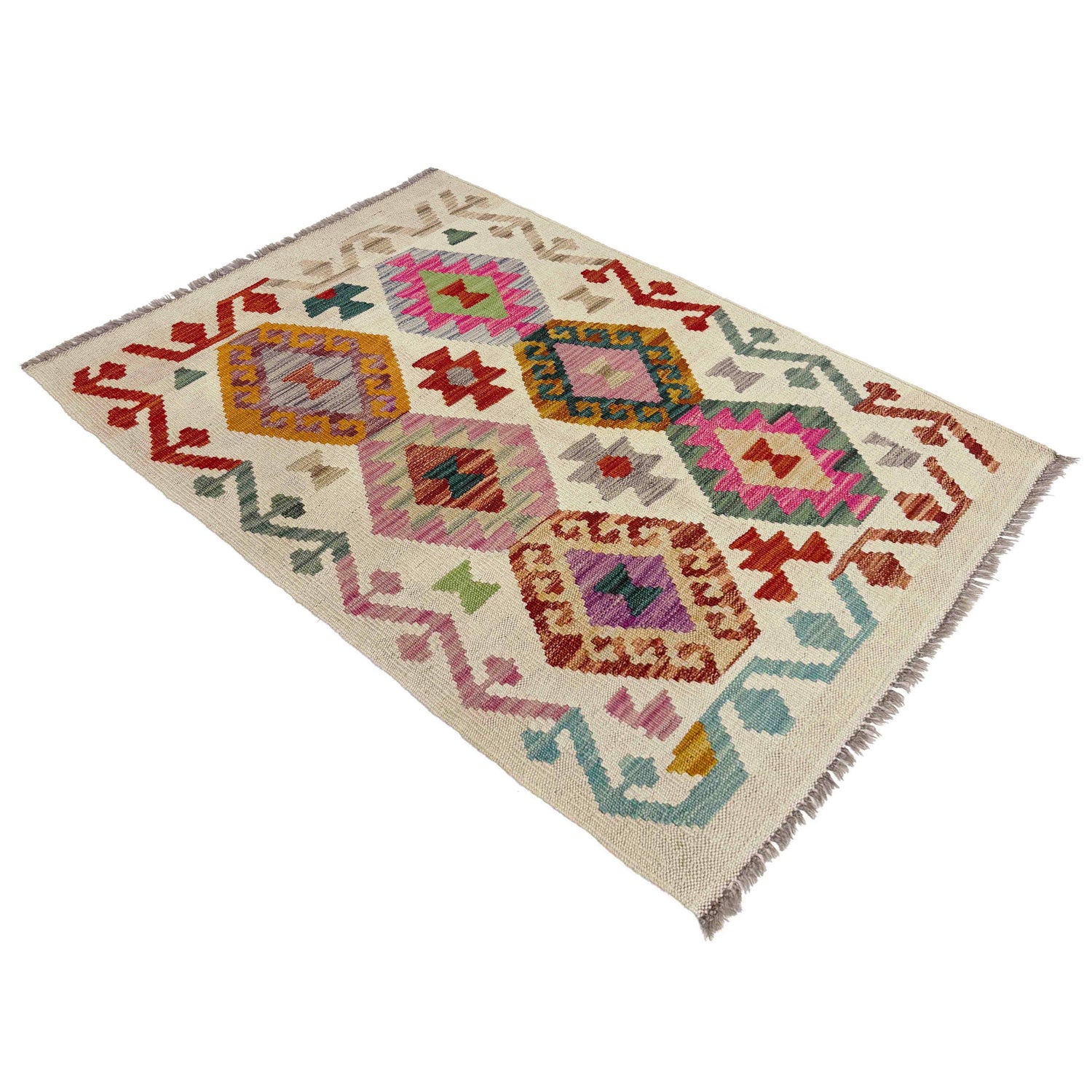 Handmade Multi Kilim Geometric 2x4 ft
