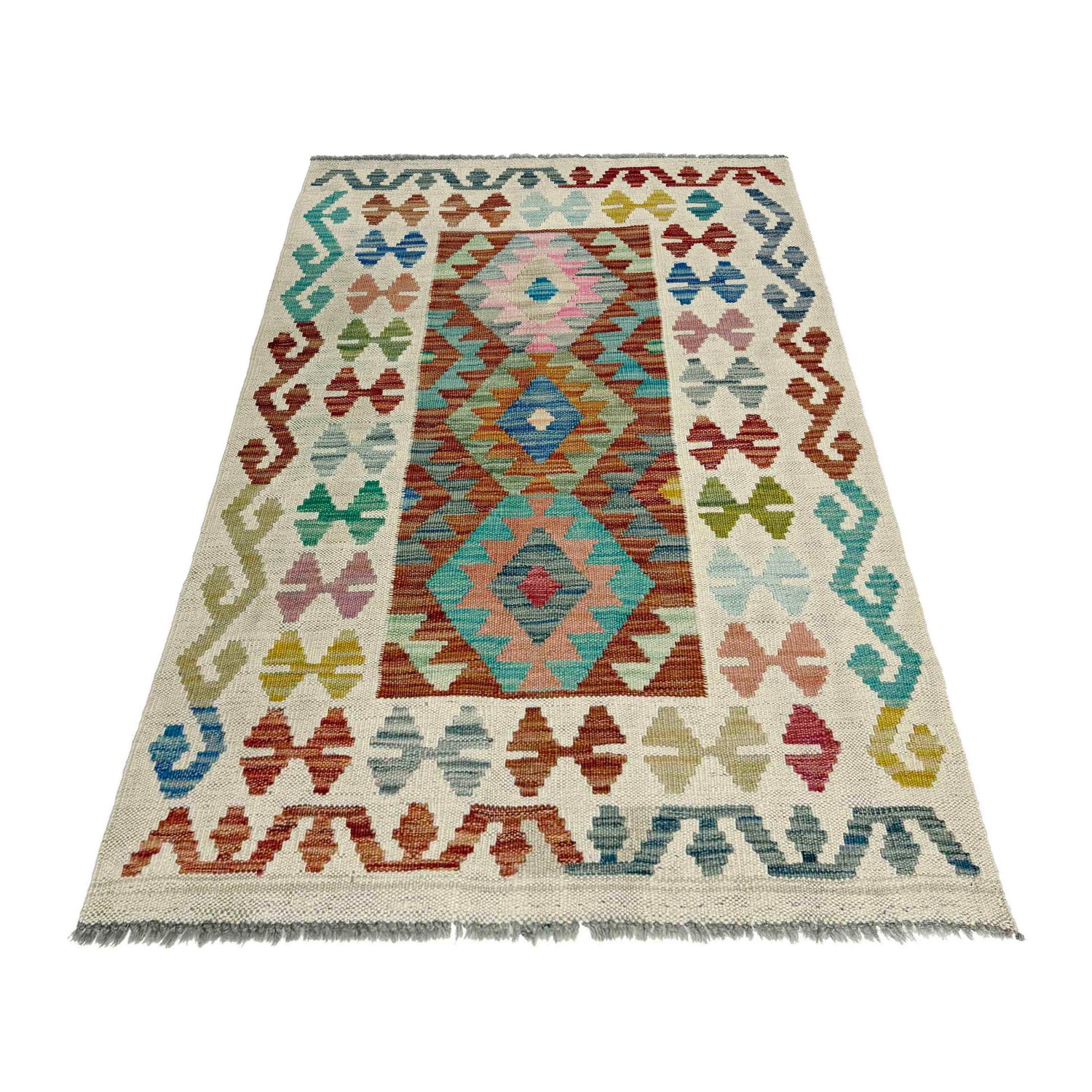 Handmade Multi Kilim Geometric 2x4 ft