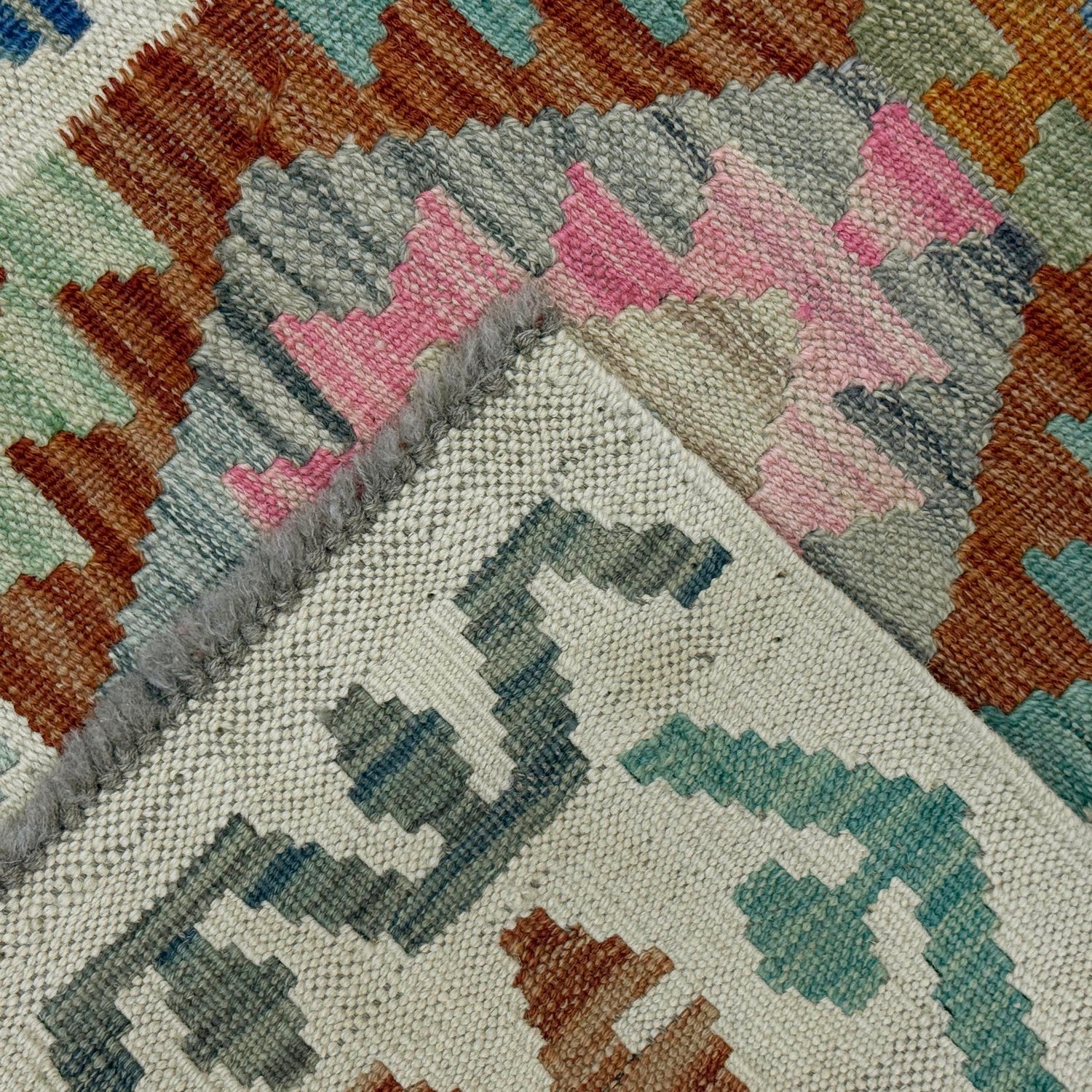 Handmade Multi Kilim Geometric 2x4 ft