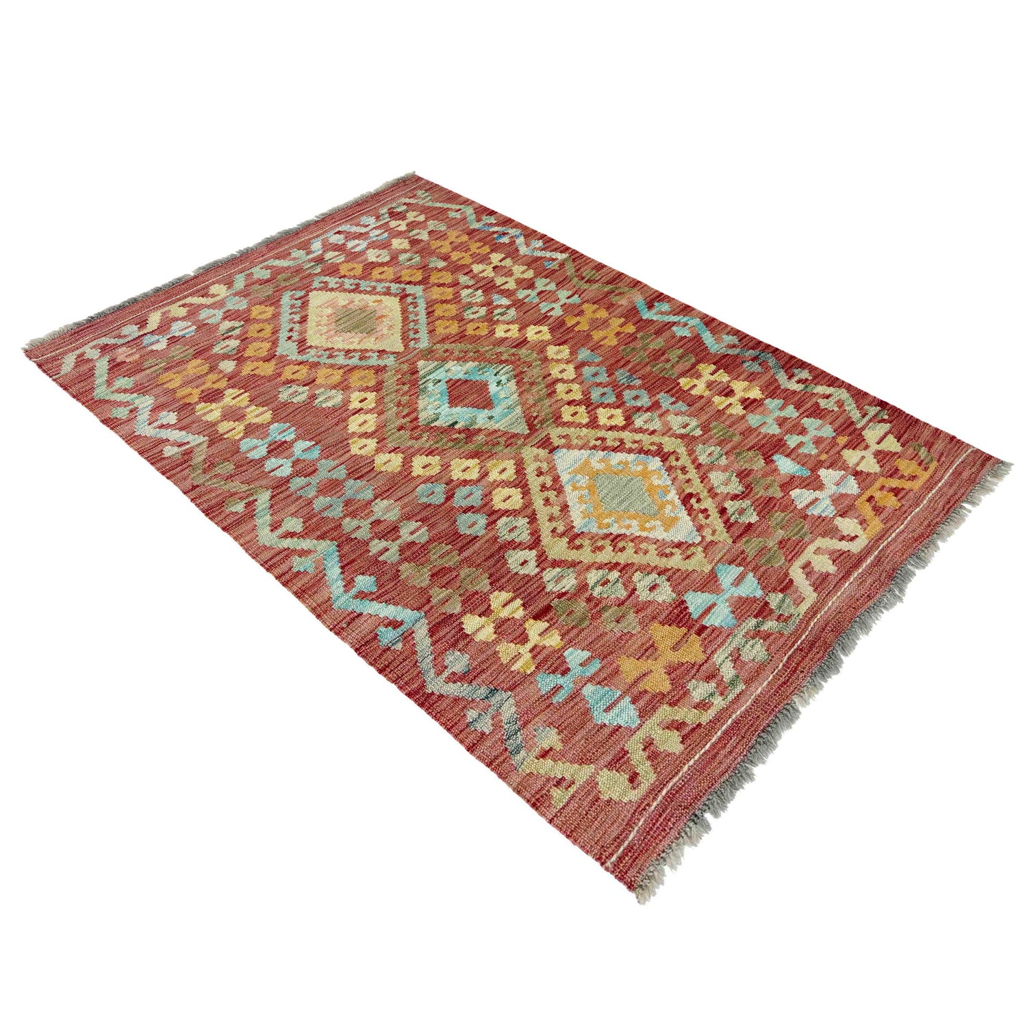 Handmade Multi Kilim Geometric 2x4 ft
