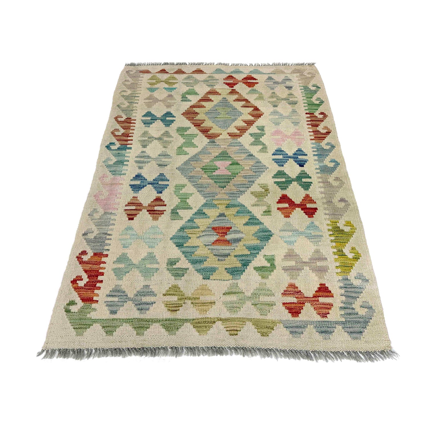 Handmade Multi Kilim Geometric 2x4 ft
