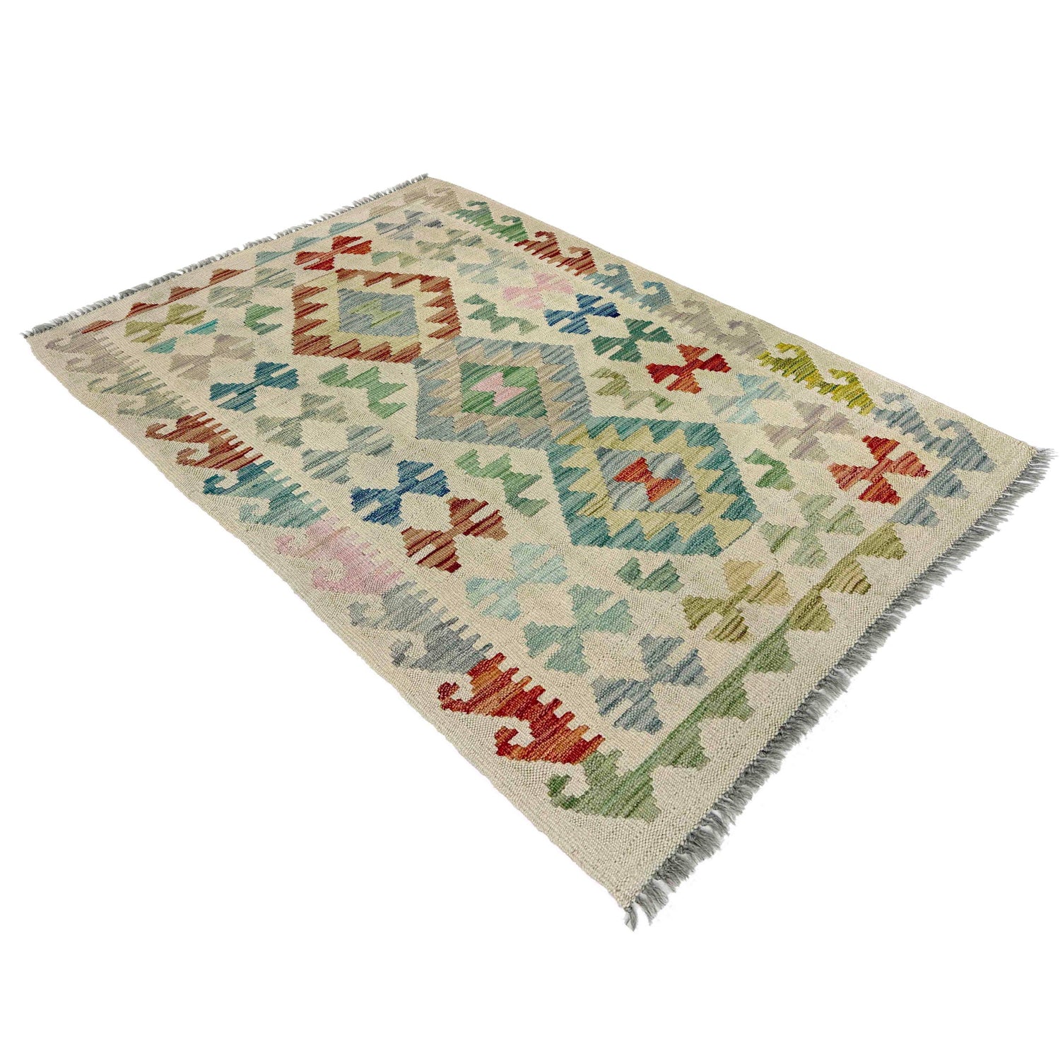 Handmade Multi Kilim Geometric 2x4 ft