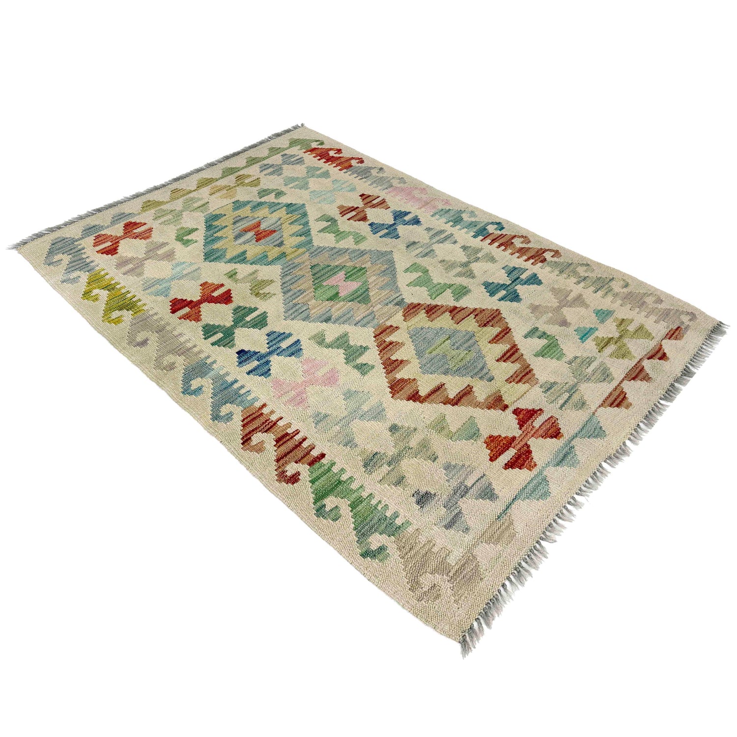 Handmade Multi Kilim Geometric 2x4 ft