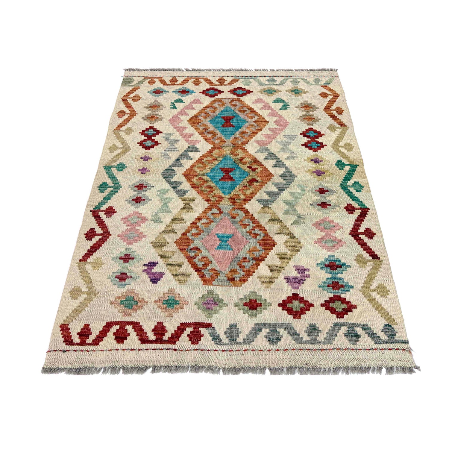 Handmade Multi Kilim Geometric 2x4 ft