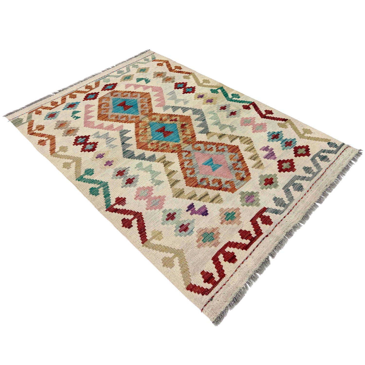 Handmade Multi Kilim Geometric 2x4 ft