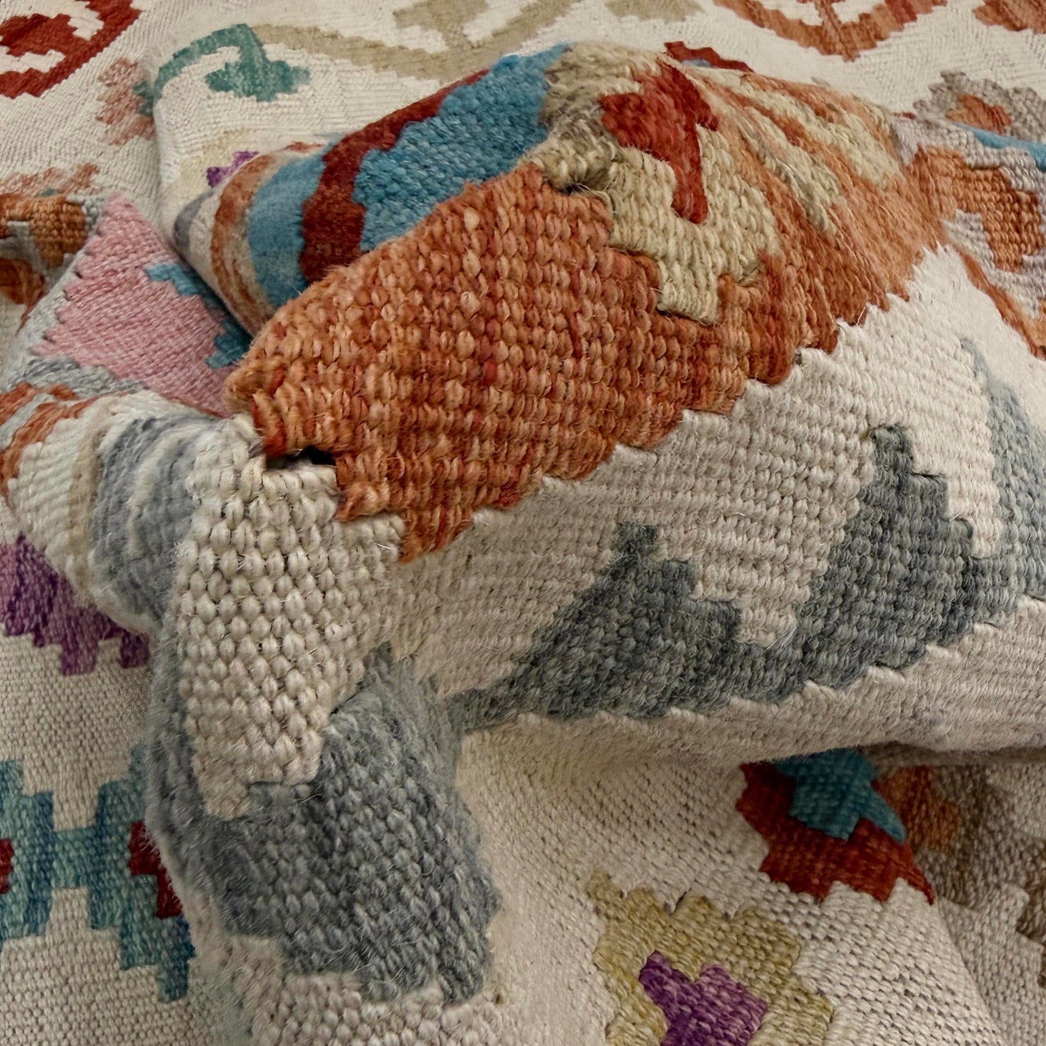 Handmade Multi Kilim Geometric 2x4 ft