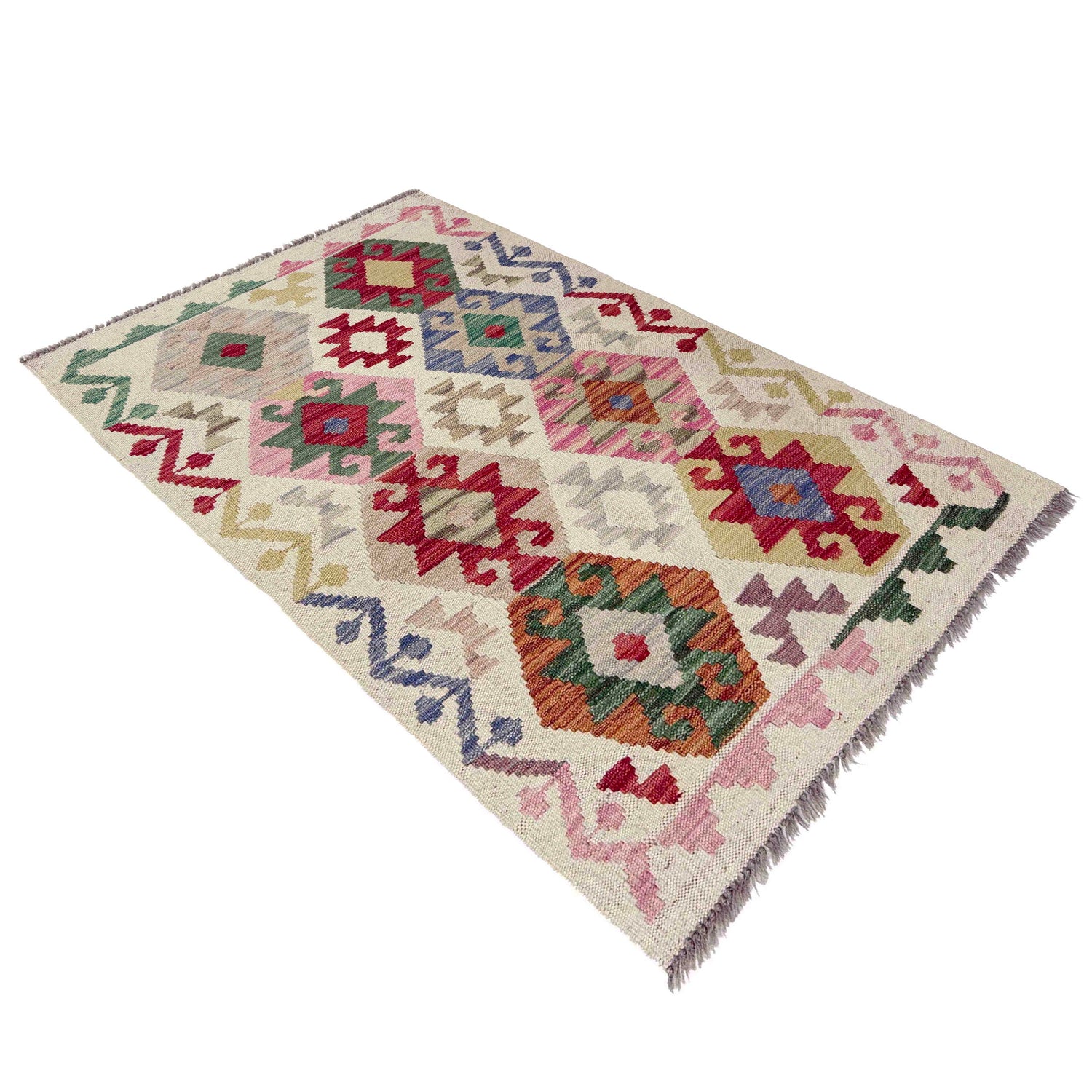 Handmade Multi Kilim Geometric 2x4 ft