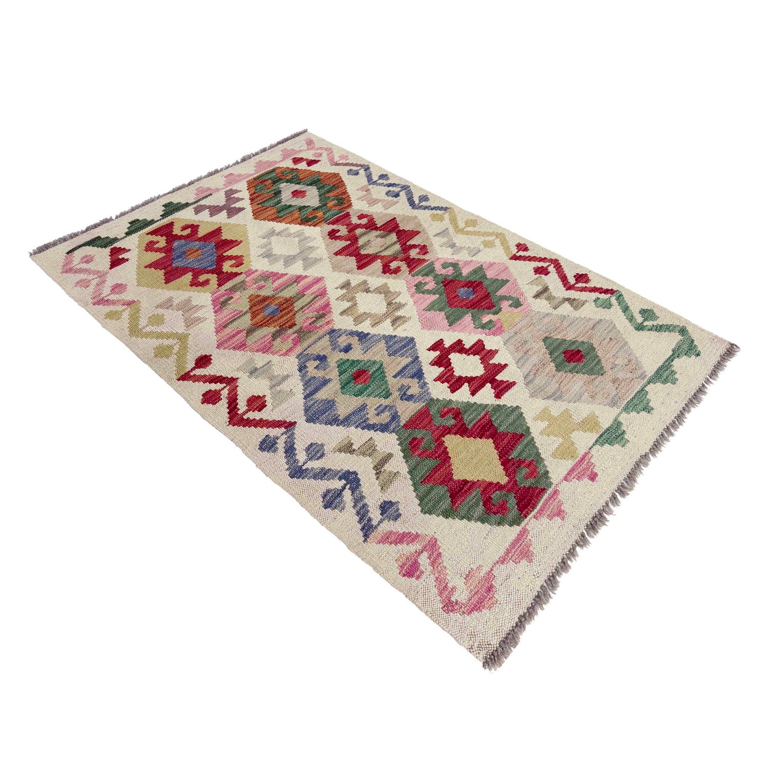 Handmade Multi Kilim Geometric 2x4 ft