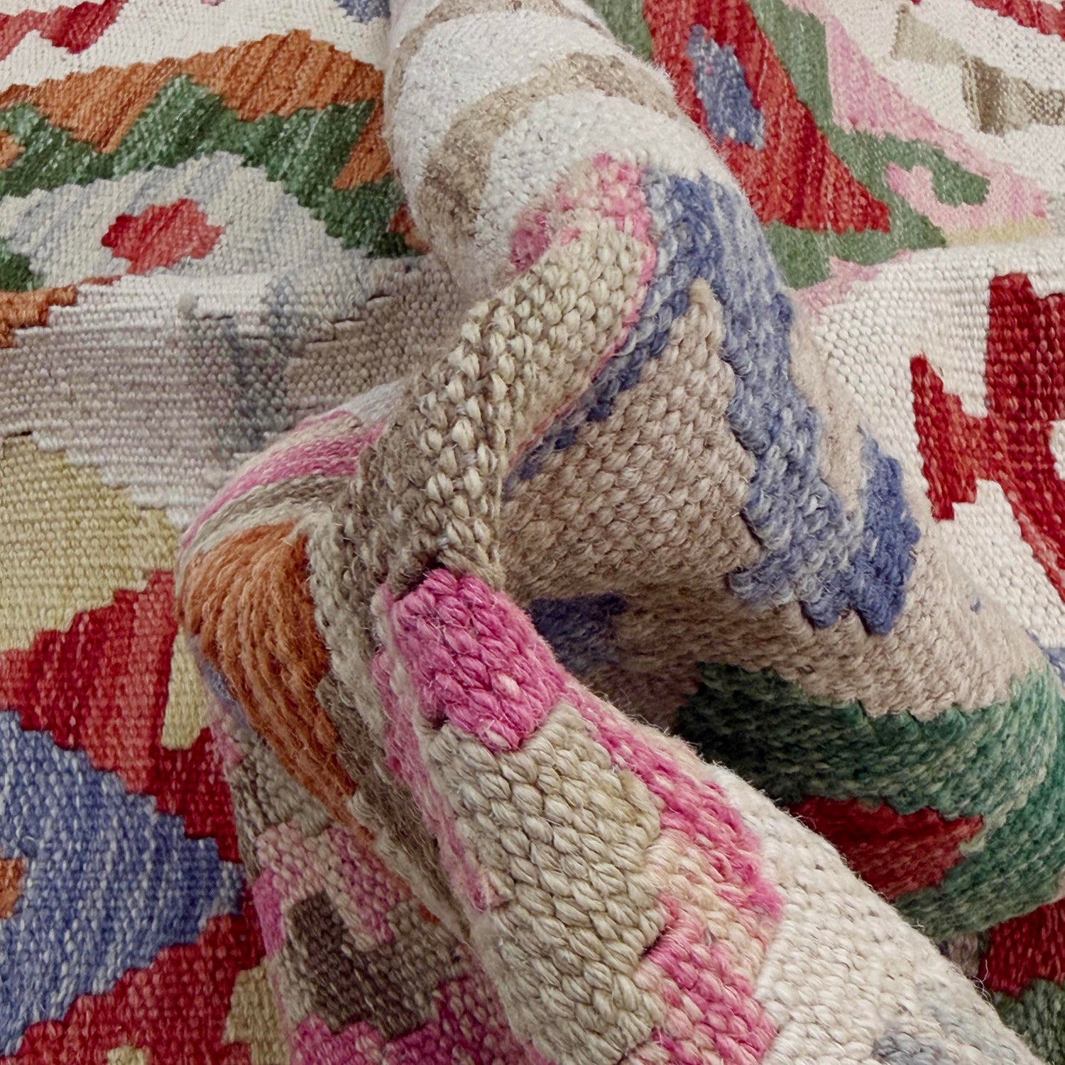 Handmade Multi Kilim Geometric 2x4 ft