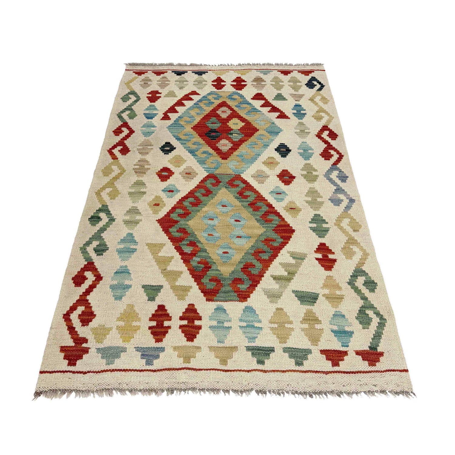 Handmade Multi Kilim Geometric 2x4 ft