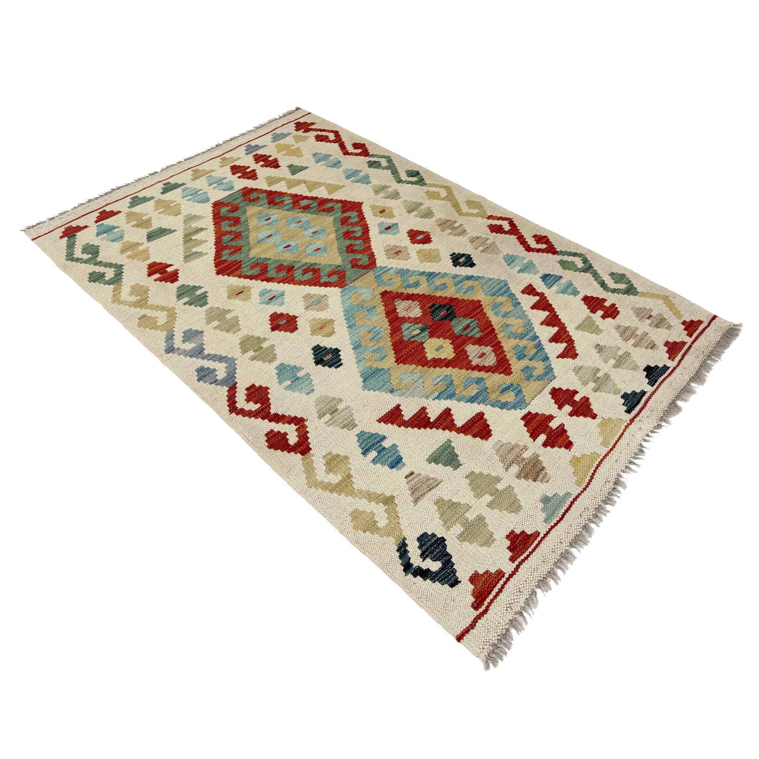 Handmade Multi Kilim Geometric 2x4 ft