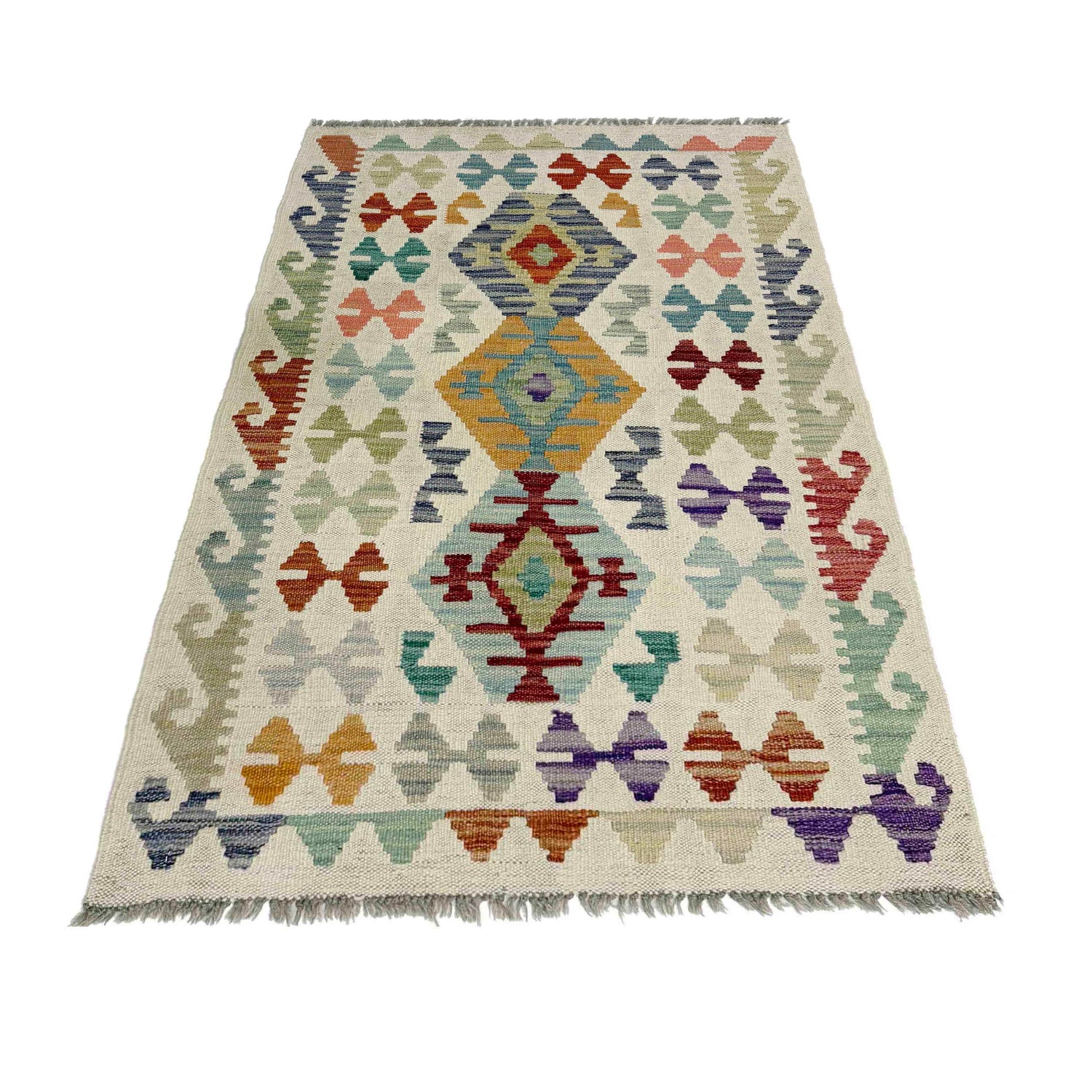 Handmade Multi Kilim Geometric 2x4 ft