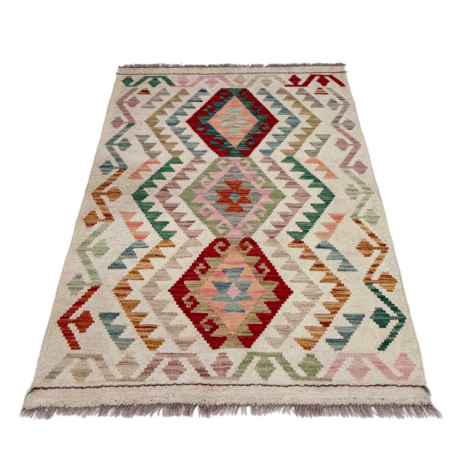 Handmade Multi Kilim Geometric 2x4 ft