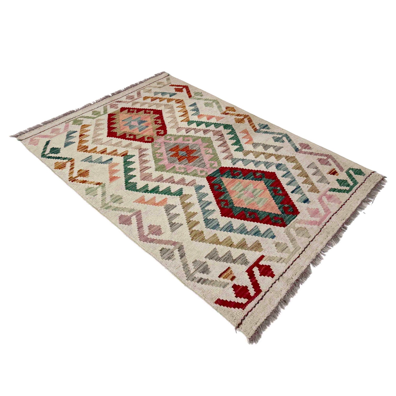 Handmade Multi Kilim Geometric 2x4 ft