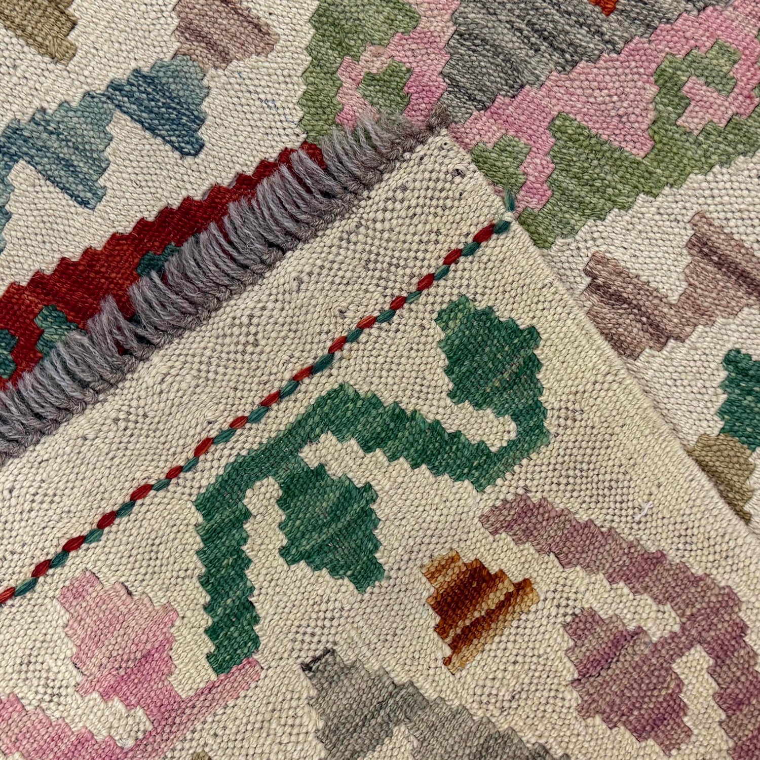 Handmade Multi Kilim Geometric 2x4 ft