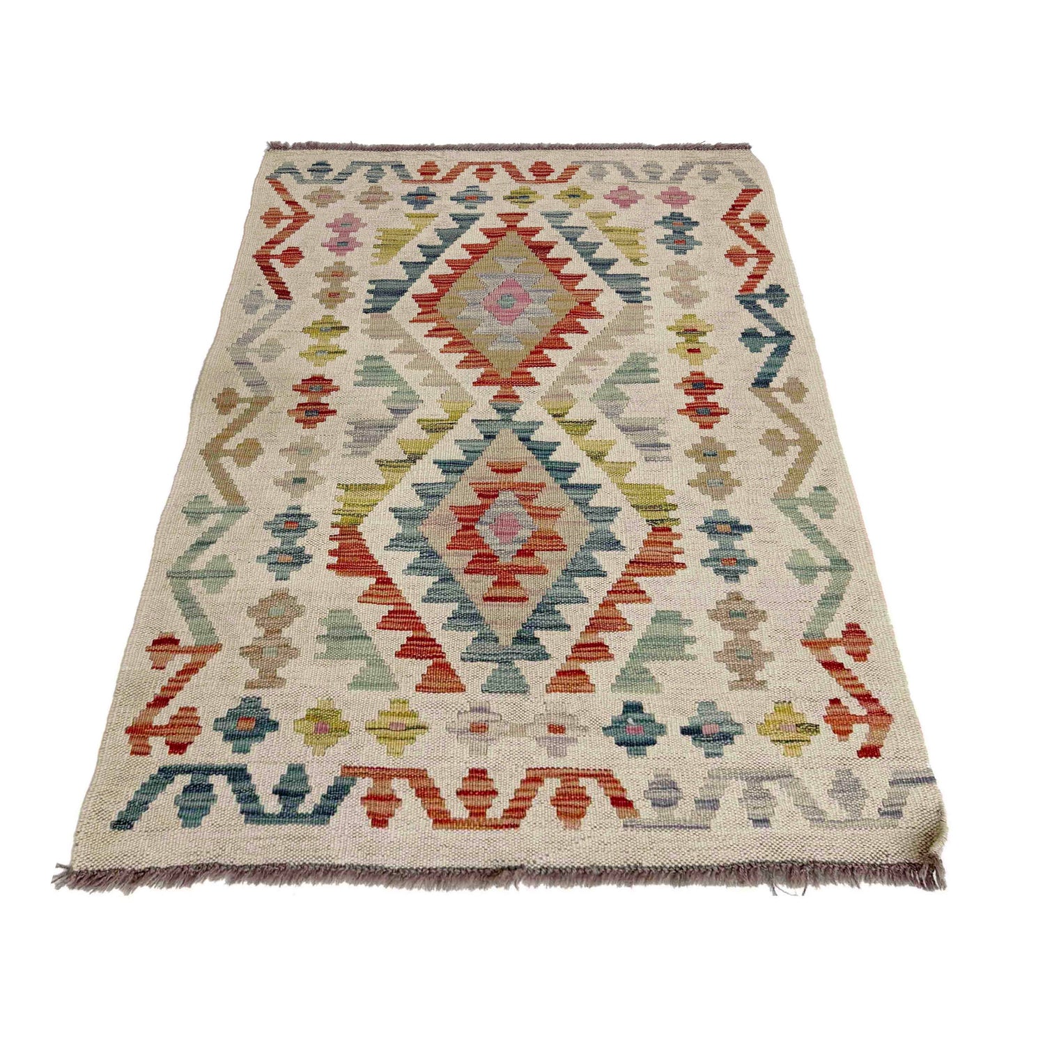 Handmade Multi Kilim Geometric 2x4 ft