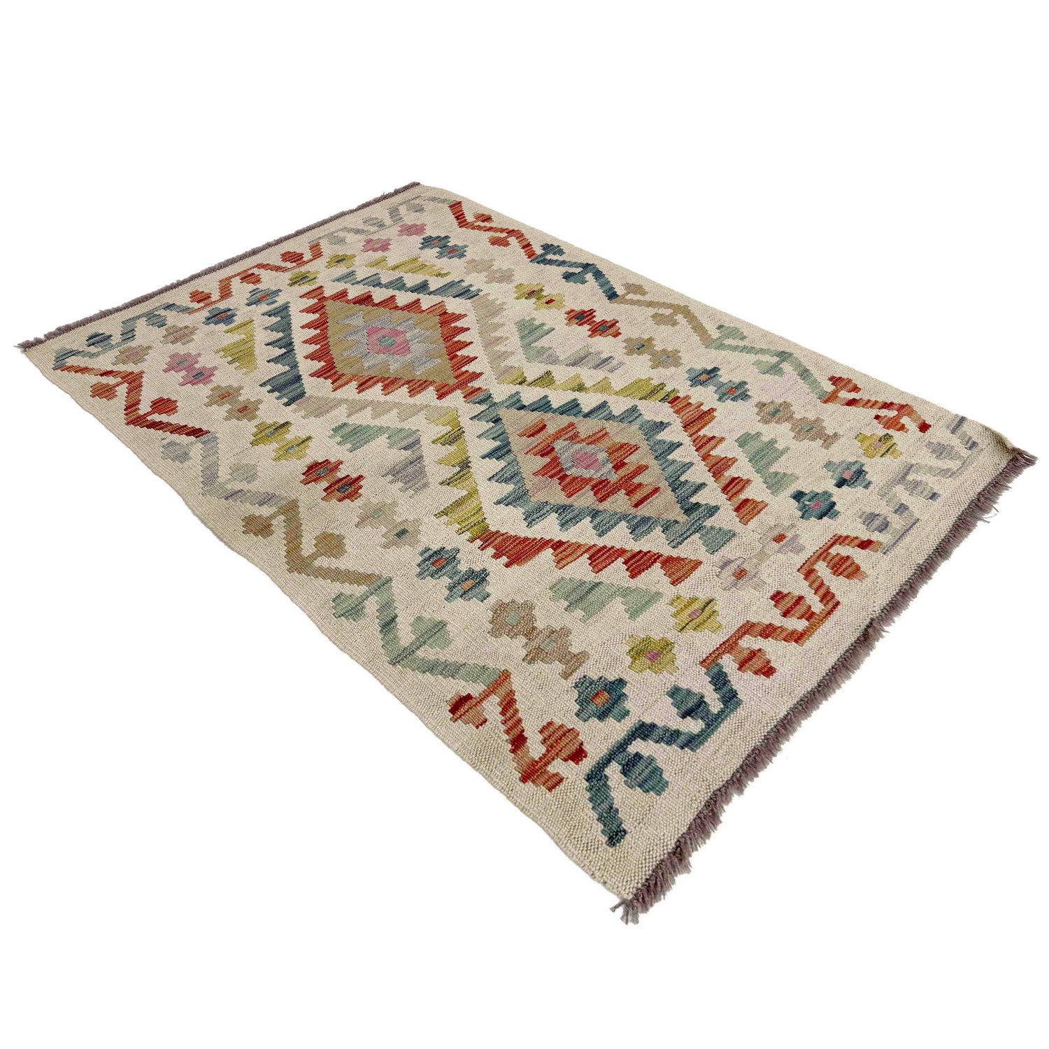 Handmade Multi Kilim Geometric 2x4 ft