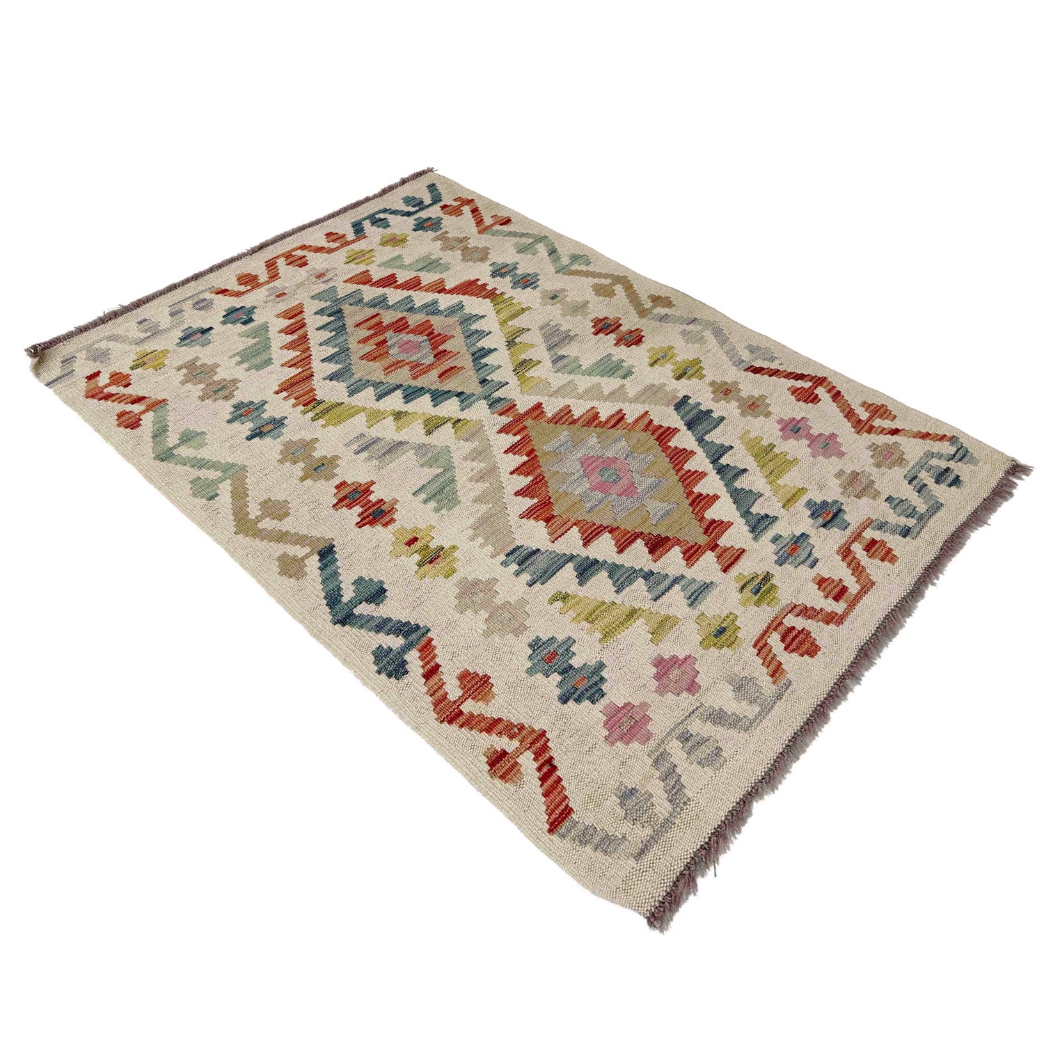 Handmade Multi Kilim Geometric 2x4 ft