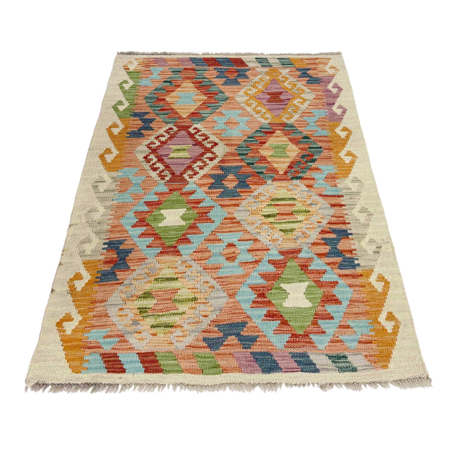 Handmade Multi Kilim Geometric 2x4 ft