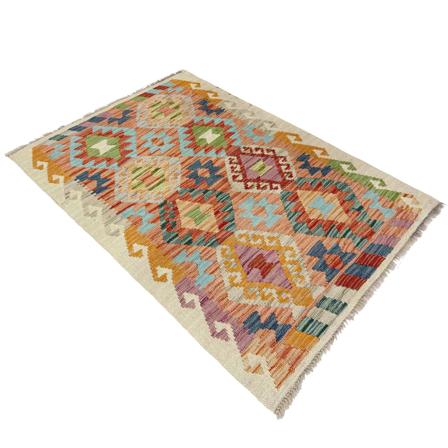 Handmade Multi Kilim Geometric 2x4 ft